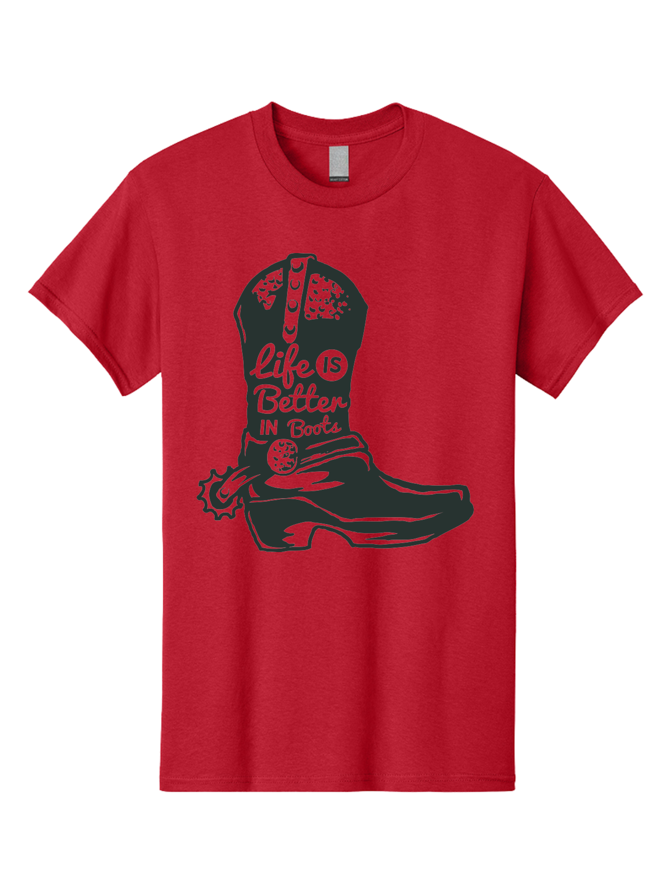 Life Is Better In Boots Men'S Graphic Tee, 100% Cotton, Comfortable Casual Summer Wear, Machine Washable, Cowboy Boots, Country Style, Western Fashion, Inspirational Quote, Rugged Charm, Country Lifestyle, Boots, Rodeo, Cowgirl, Country Music Aae450 25