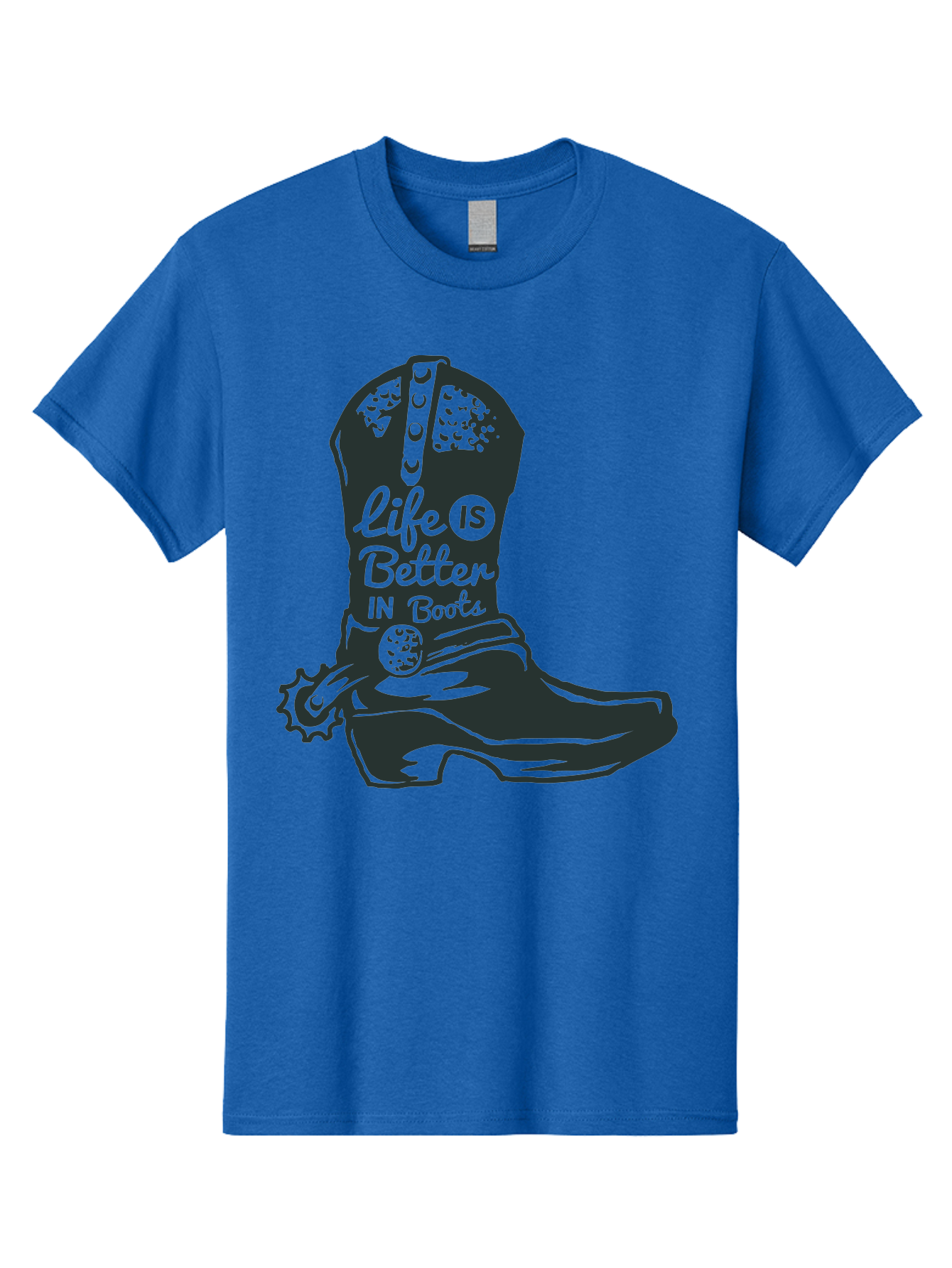 Life Is Better In Boots Men'S Graphic Tee, 100% Cotton, Comfortable Casual Summer Wear, Machine Washable, Cowboy Boots, Country Style, Western Fashion, Inspirational Quote, Rugged Charm, Country Lifestyle, Boots, Rodeo, Cowgirl, Country Music Aae450 19
