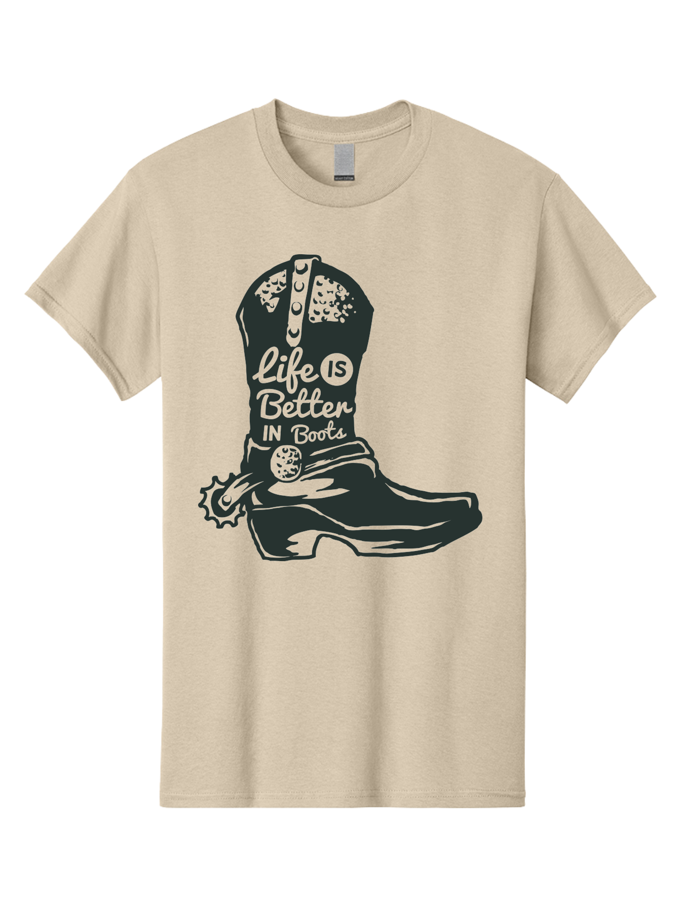 Life Is Better In Boots Men'S Graphic Tee, 100% Cotton, Comfortable Casual Summer Wear, Machine Washable, Cowboy Boots, Country Style, Western Fashion, Inspirational Quote, Rugged Charm, Country Lifestyle, Boots, Rodeo, Cowgirl, Country Music Aae450 11