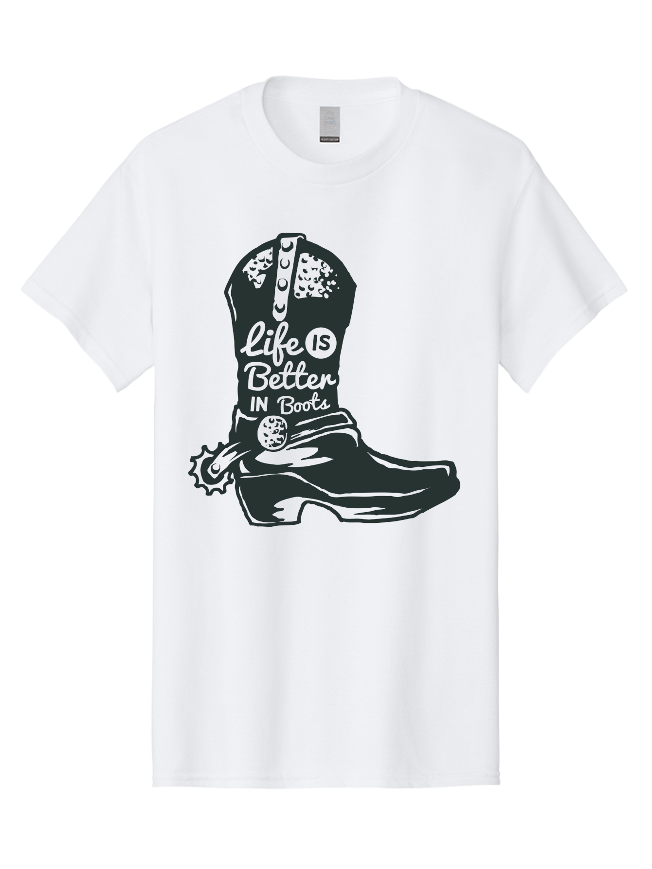 Life Is Better In Boots Men'S Graphic Tee, 100% Cotton, Comfortable Casual Summer Wear, Machine Washable, Cowboy Boots, Country Style, Western Fashion, Inspirational Quote, Rugged Charm, Country Lifestyle, Boots, Rodeo, Cowgirl, Country Music Aae450 27