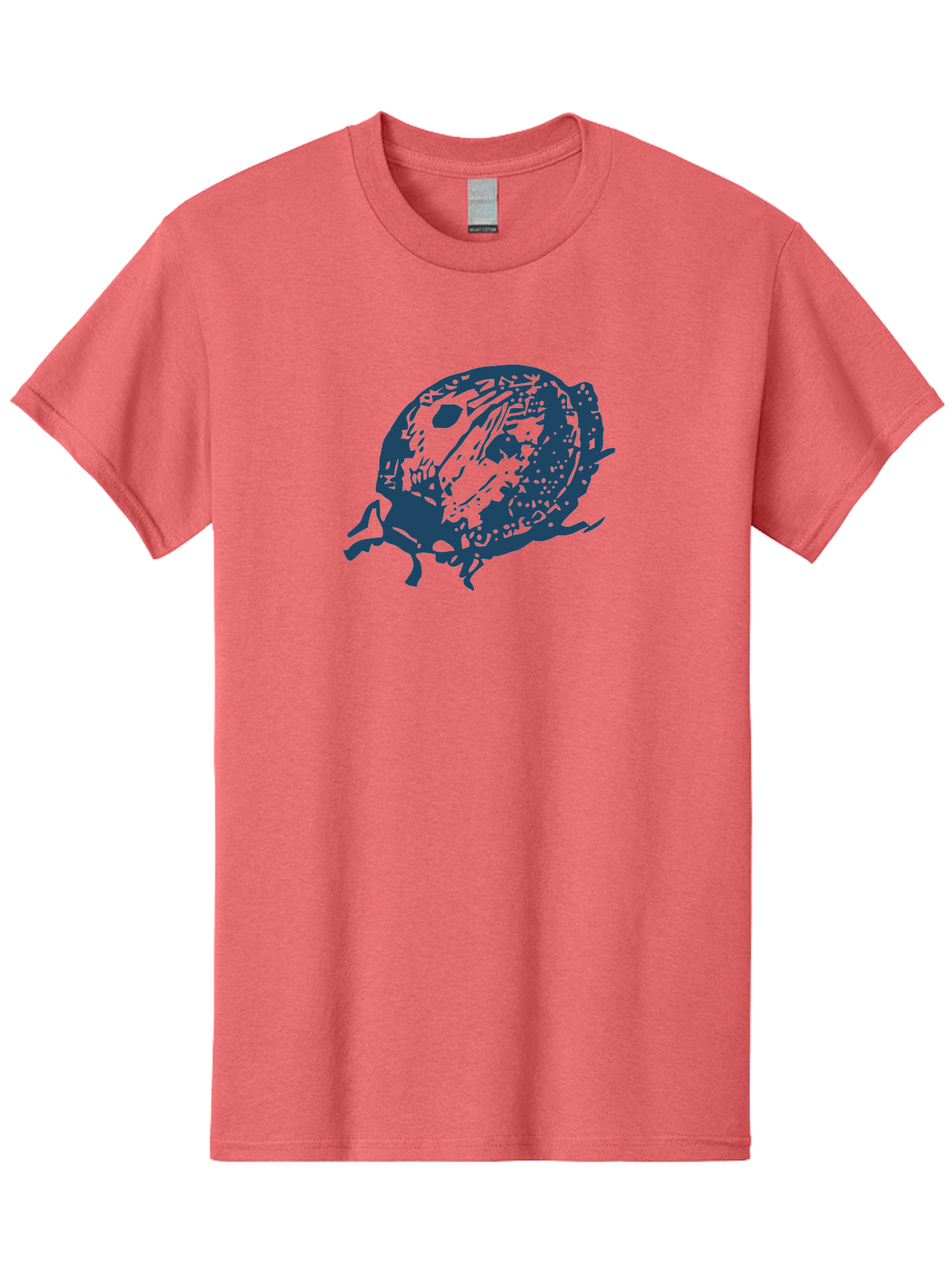 Little-Bug Men'S Graphic Tee, 100% Cotton, Comfortable Casual Summer Wear, Machine Washable, Ladybug Illustration, Insect Art, Beetle Design, Dark Blue Silhouette, Abstract Patterns, Spotted Wings, Abstract Textures, Entomology-Inspired Aae456 25