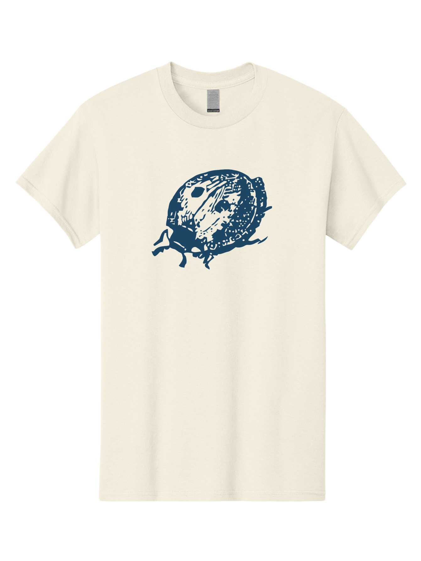Little-Bug Men'S Graphic Tee, 100% Cotton, Comfortable Casual Summer Wear, Machine Washable, Ladybug Illustration, Insect Art, Beetle Design, Dark Blue Silhouette, Abstract Patterns, Spotted Wings, Abstract Textures, Entomology-Inspired Aae456 17