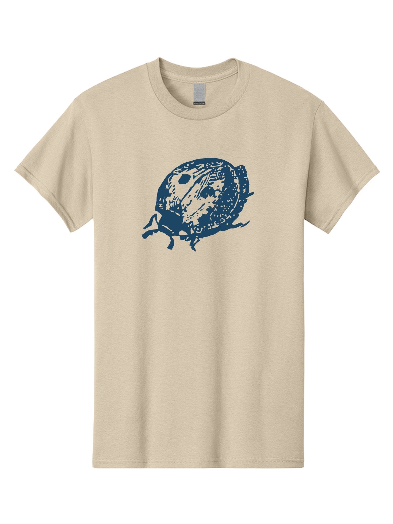 Little-Bug Men'S Graphic Tee, 100% Cotton, Comfortable Casual Summer Wear, Machine Washable, Ladybug Illustration, Insect Art, Beetle Design, Dark Blue Silhouette, Abstract Patterns, Spotted Wings, Abstract Textures, Entomology-Inspired Aae456 4