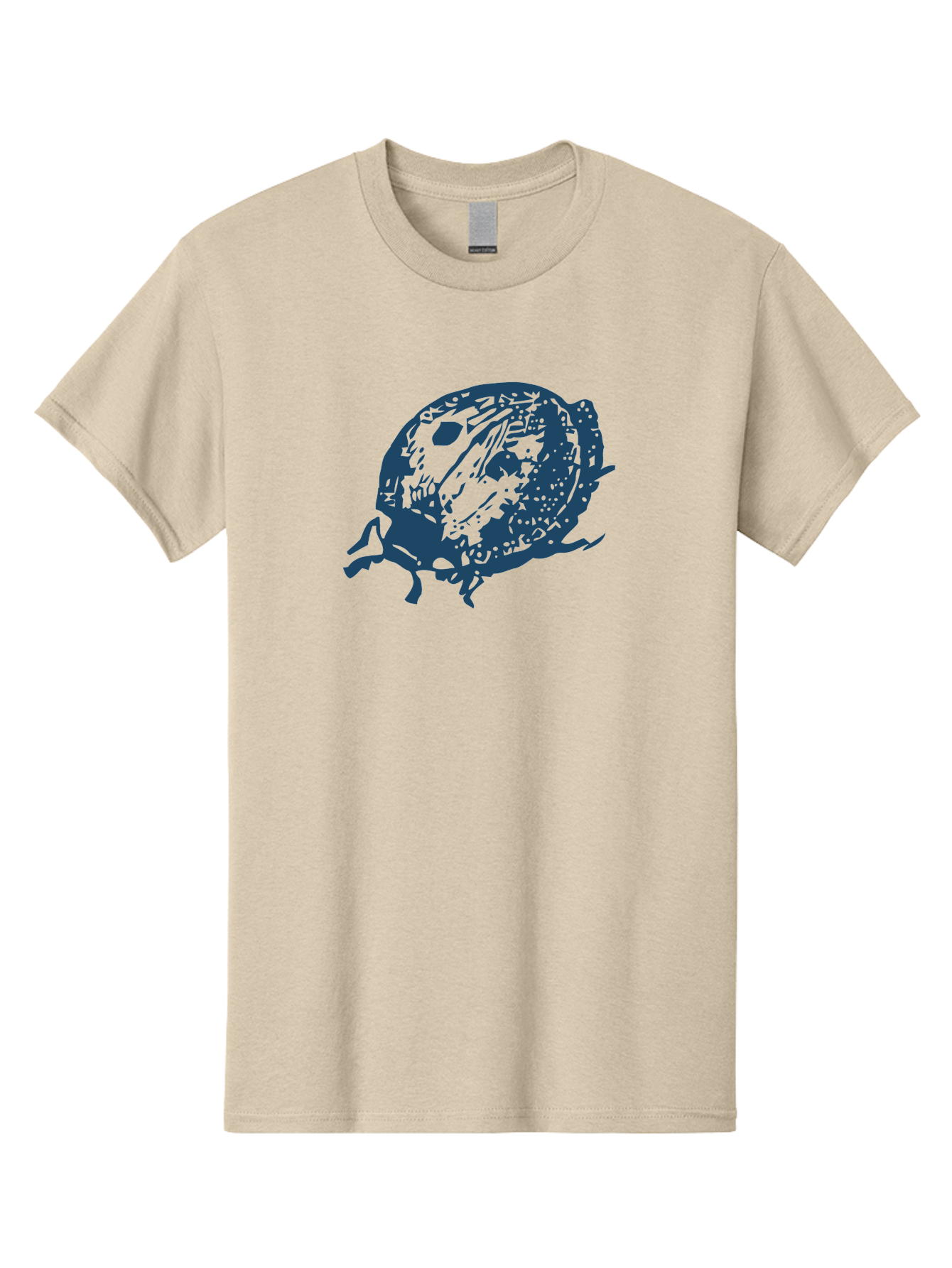 Little-Bug Men'S Graphic Tee, 100% Cotton, Comfortable Casual Summer Wear, Machine Washable, Ladybug Illustration, Insect Art, Beetle Design, Dark Blue Silhouette, Abstract Patterns, Spotted Wings, Abstract Textures, Entomology-Inspired Aae456 19