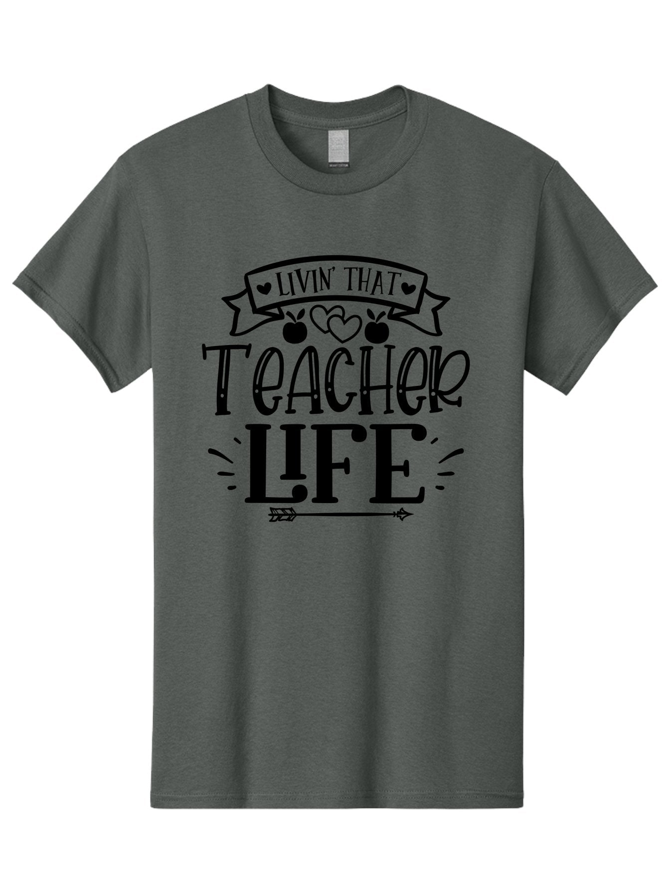 Livin That Teacher Life Men'S Graphic Tee, 100% Cotton, Comfortable Casual Summer Wear, Machine Washable, Teacher Life, Teaching Profession, Educator Lifestyle, Apple Hearts, Inspirational Quote, Motivational Saying, Teacher Apparel, Aae459 15