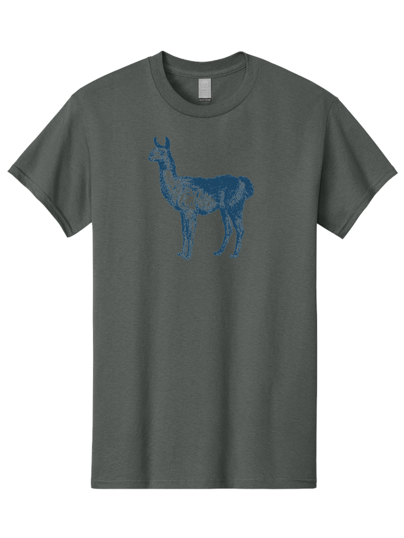 Llama Men'S Graphic Tee, 100% Cotton, Comfortable Casual Summer Wear, Machine Washable, Llama Illustration, Furry Animal, Camelid Species, Wildlife Art, Graphic Design, Modern Style, Pointillism, Blue Tones Aae460 11