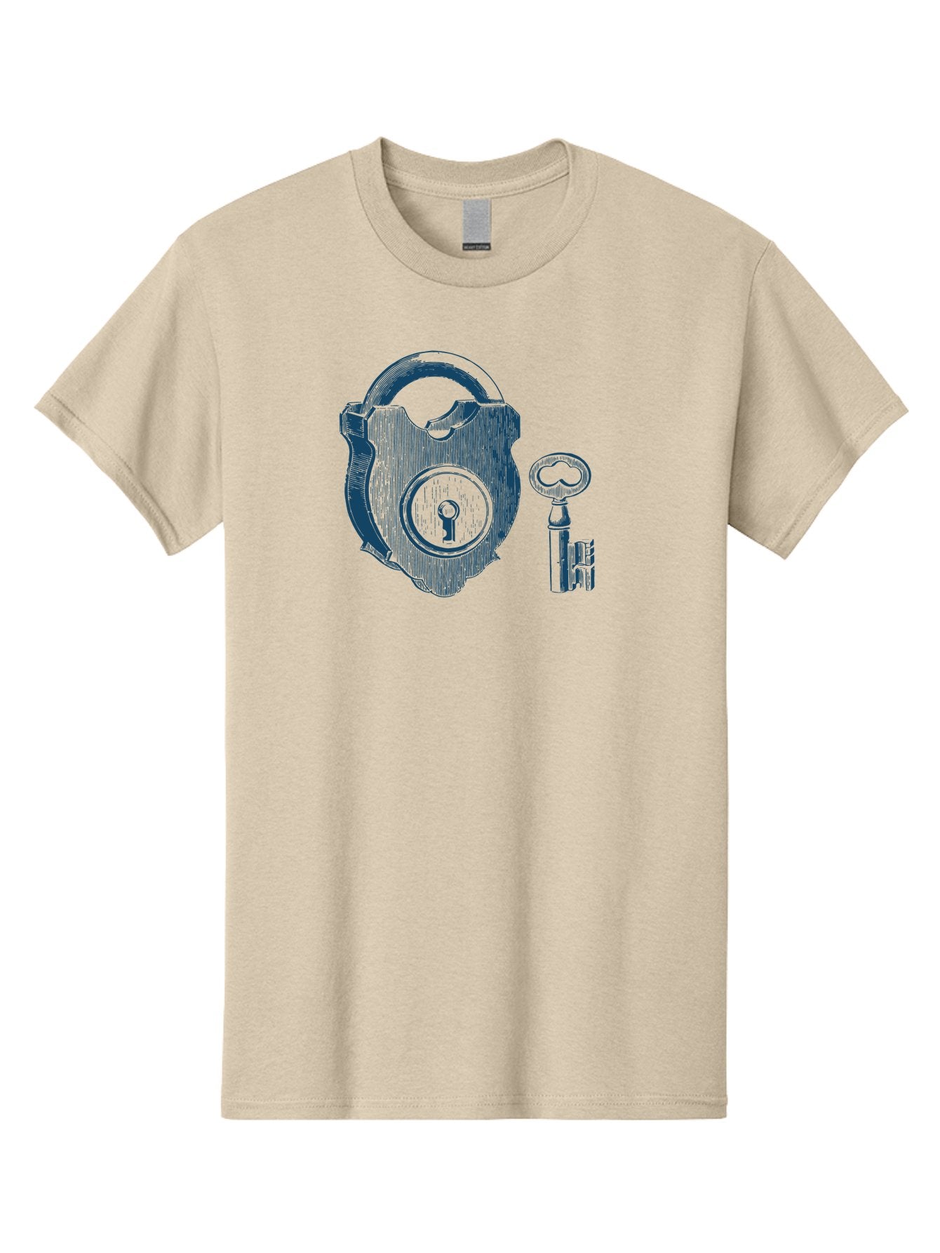 Lock Men'S Graphic Tee, 100% Cotton, Comfortable Casual Summer Wear, Machine Washable, Padlock With Key, Security Symbol, Protection, Safety, Lock And Key Mechanism, Access Control, Secure Lock Aae461 12