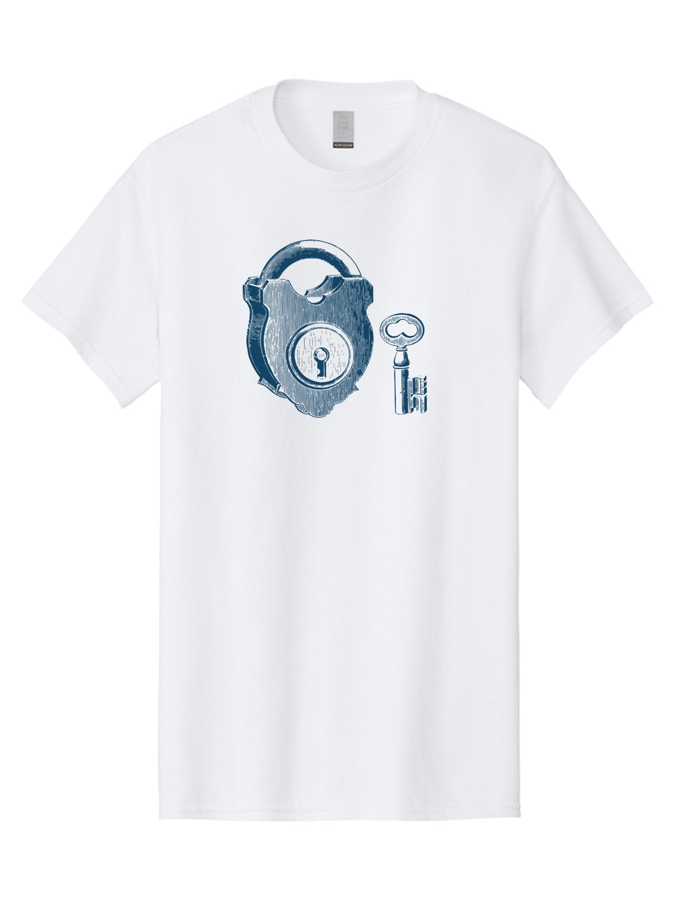Lock Men'S Graphic Tee, 100% Cotton, Comfortable Casual Summer Wear, Machine Washable, Padlock With Key, Security Symbol, Protection, Safety, Lock And Key Mechanism, Access Control, Secure Lock Aae461 15