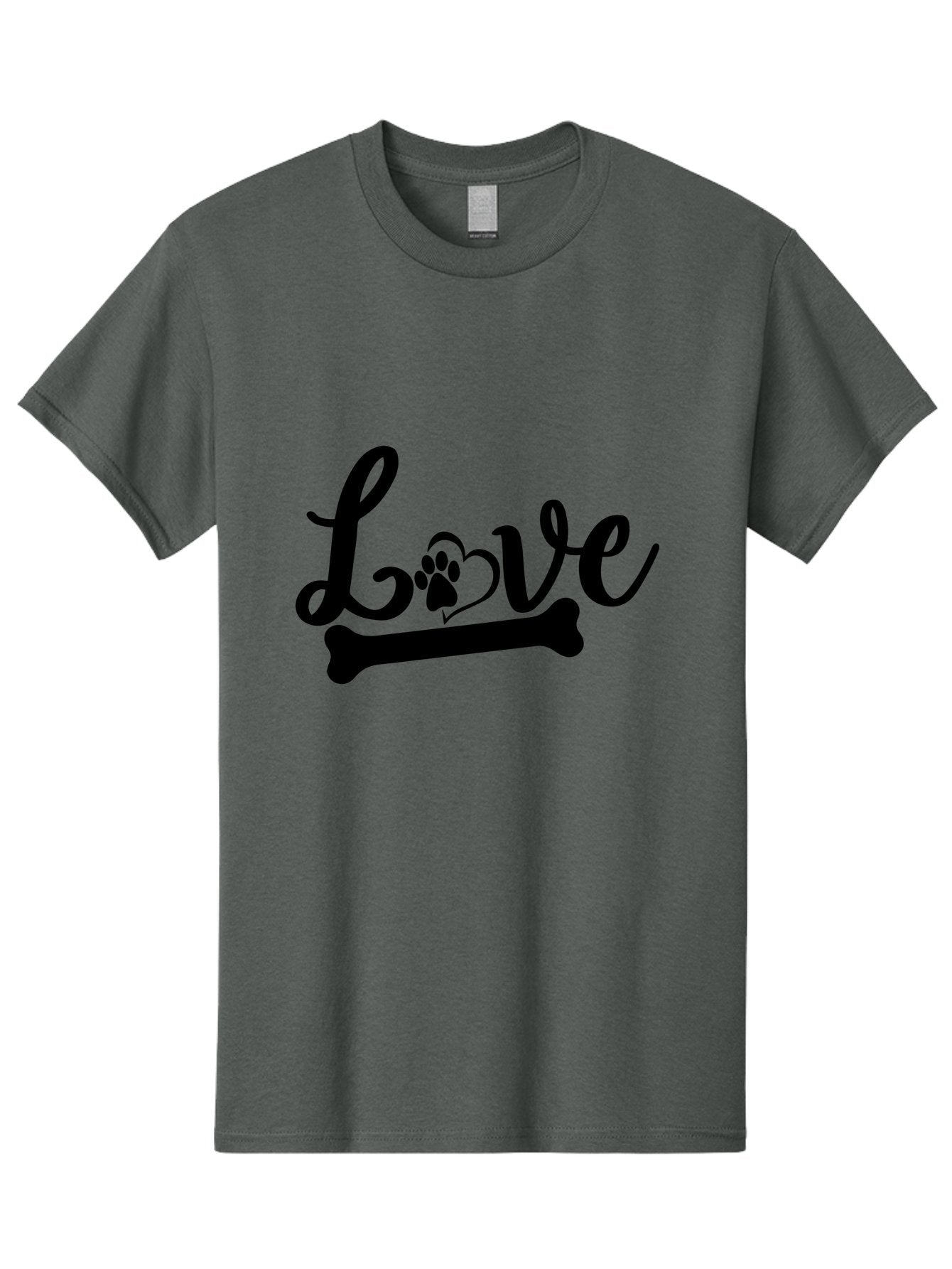 Love-01 Men'S Graphic Tee, 100% Cotton, Comfortable Casual Summer Wear, Machine Washable, Dog Love, Pet Affection, Animal Companionship, Paw Print, Heart Symbol, Bone Symbol, Cursive Text, Pet Owners, Dog Lovers, Heartwarming, Affectionate Aae463 12