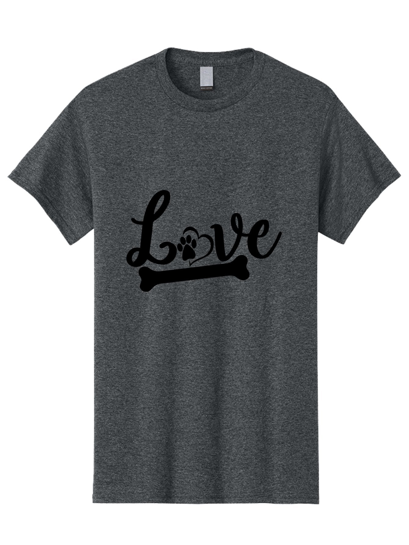 Love-01 Men'S Graphic Tee, 100% Cotton, Comfortable Casual Summer Wear, Machine Washable, Dog Love, Pet Affection, Animal Companionship, Paw Print, Heart Symbol, Bone Symbol, Cursive Text, Pet Owners, Dog Lovers, Heartwarming, Affectionate Aae463 4