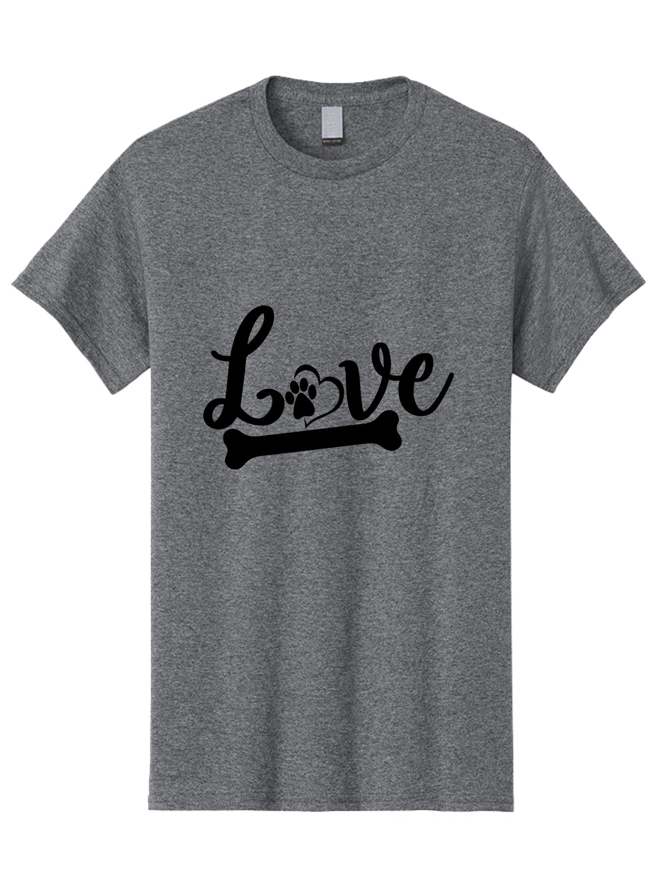 Love-01 Men'S Graphic Tee, 100% Cotton, Comfortable Casual Summer Wear, Machine Washable, Dog Love, Pet Affection, Animal Companionship, Paw Print, Heart Symbol, Bone Symbol, Cursive Text, Pet Owners, Dog Lovers, Heartwarming, Affectionate Aae463 7