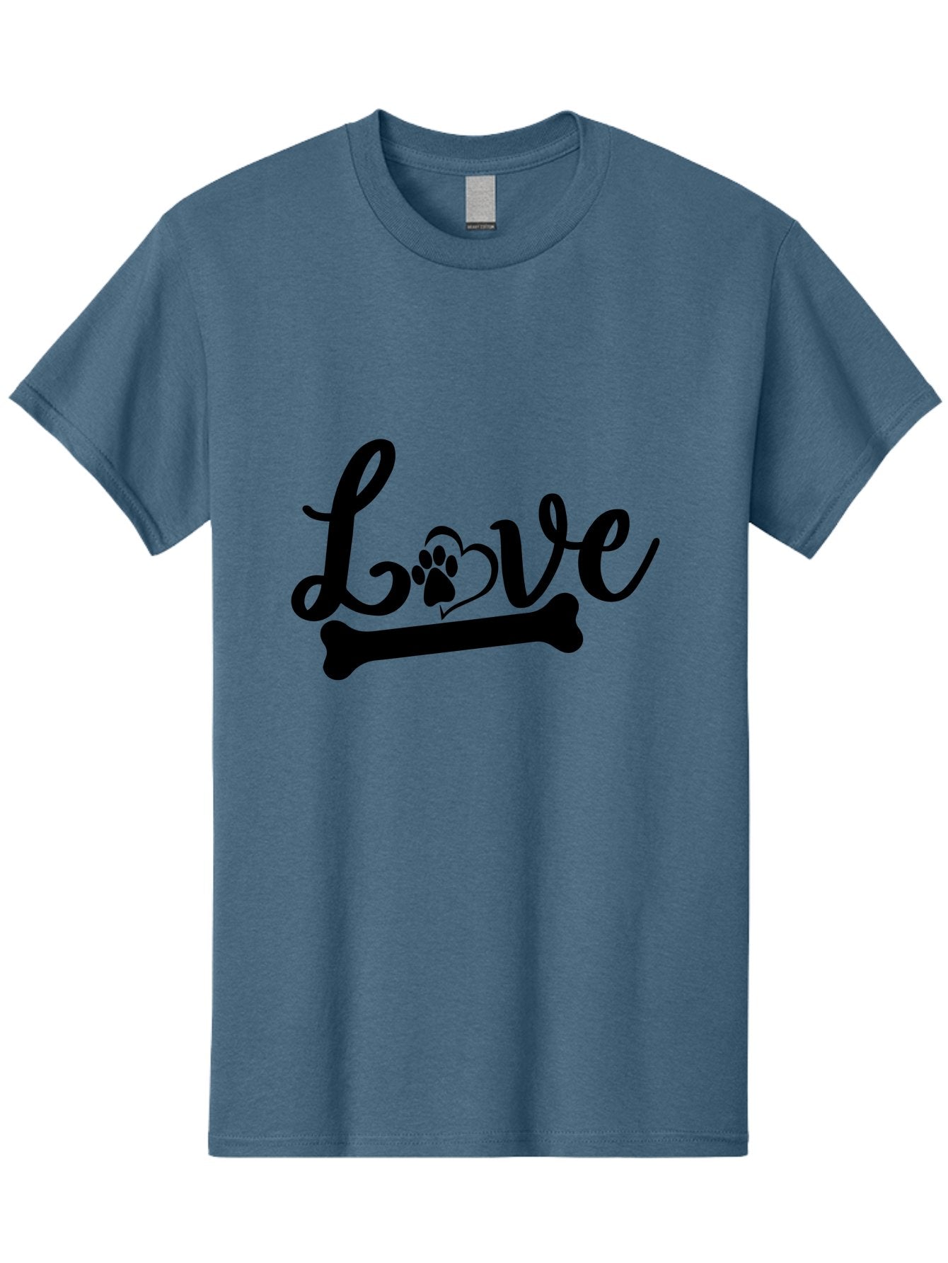 Love-01 Men'S Graphic Tee, 100% Cotton, Comfortable Casual Summer Wear, Machine Washable, Dog Love, Pet Affection, Animal Companionship, Paw Print, Heart Symbol, Bone Symbol, Cursive Text, Pet Owners, Dog Lovers, Heartwarming, Affectionate Aae463 11
