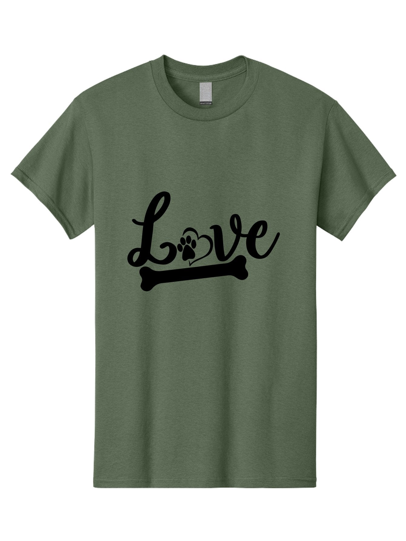 Love-01 Men'S Graphic Tee, 100% Cotton, Comfortable Casual Summer Wear, Machine Washable, Dog Love, Pet Affection, Animal Companionship, Paw Print, Heart Symbol, Bone Symbol, Cursive Text, Pet Owners, Dog Lovers, Heartwarming, Affectionate Aae463 13