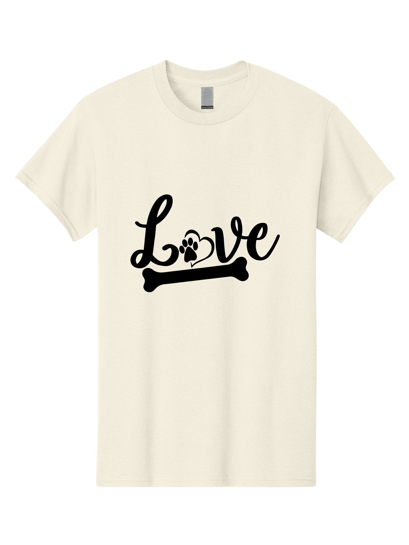 Love-01 Men'S Graphic Tee, 100% Cotton, Comfortable Casual Summer Wear, Machine Washable, Dog Love, Pet Affection, Animal Companionship, Paw Print, Heart Symbol, Bone Symbol, Cursive Text, Pet Owners, Dog Lovers, Heartwarming, Affectionate Aae463
