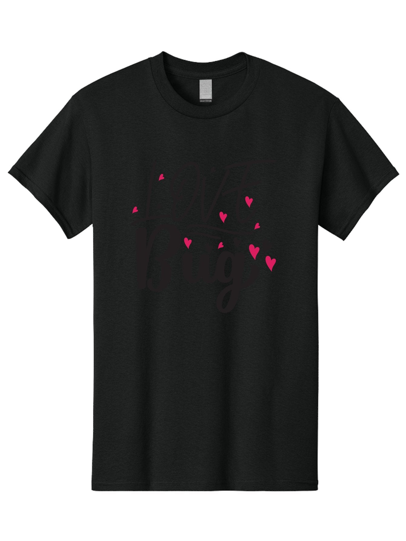 Love Bug Men'S Graphic Tee, 100% Cotton, Comfortable Casual Summer Wear, Machine Washable, Love Bug, Cute Typography, Hand Drawn Hearts, Pink Hearts, Valentines Day, Romance, Lovely, Charming Aae465