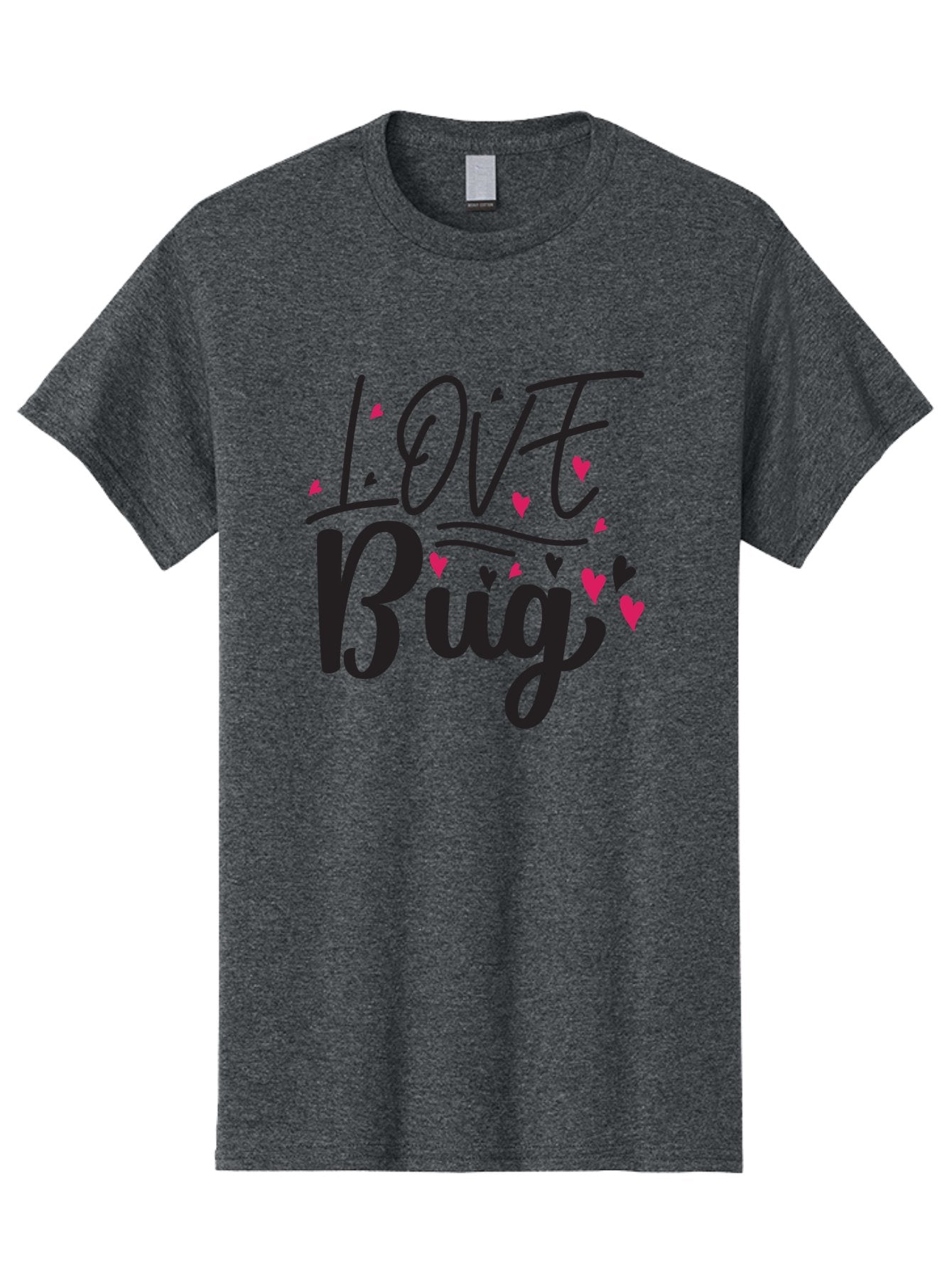 Love Bug Men'S Graphic Tee, 100% Cotton, Comfortable Casual Summer Wear, Machine Washable, Love Bug, Cute Typography, Hand Drawn Hearts, Pink Hearts, Valentines Day, Romance, Lovely, Charming Aae465 3