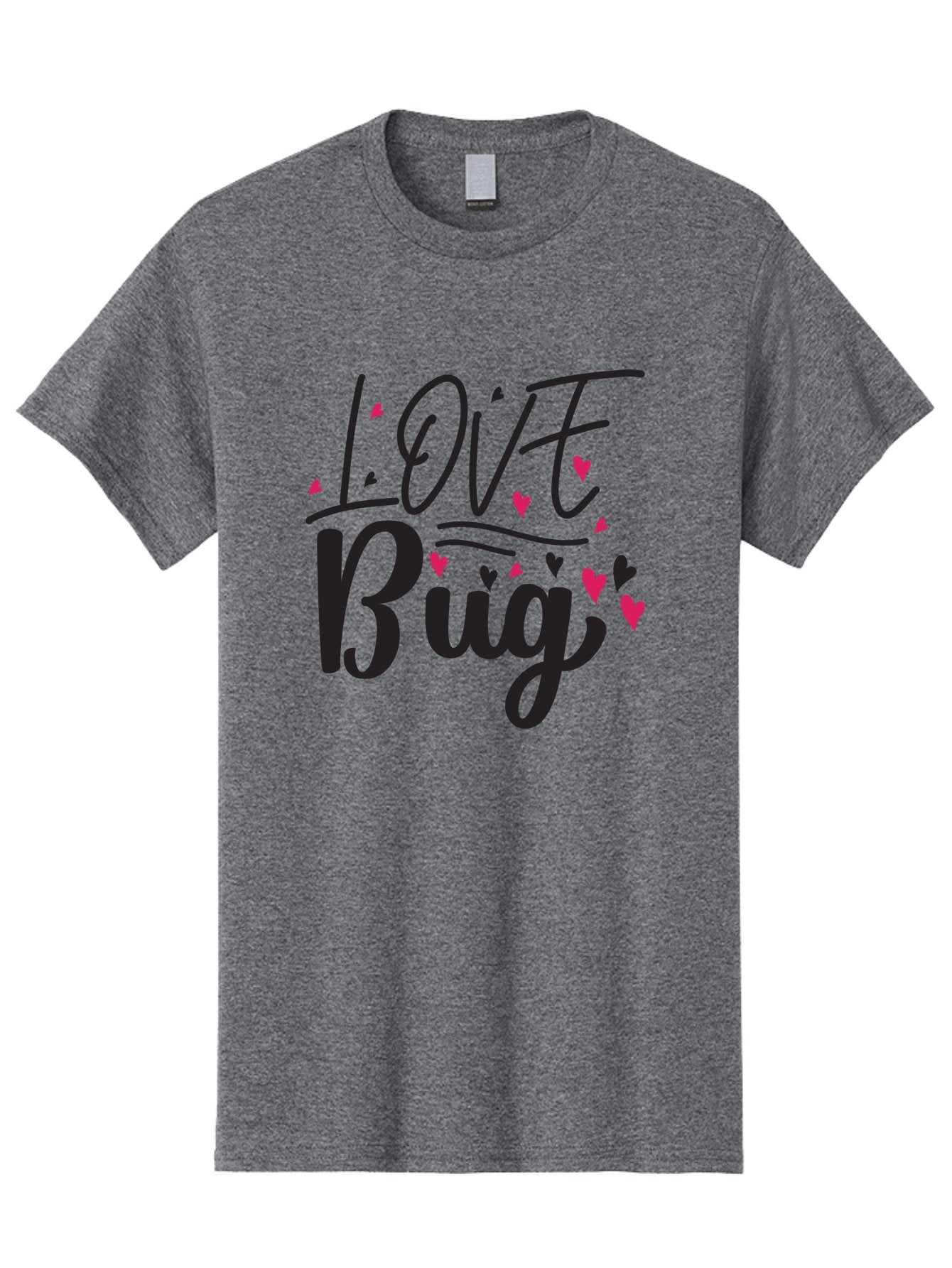 Love Bug Men'S Graphic Tee, 100% Cotton, Comfortable Casual Summer Wear, Machine Washable, Love Bug, Cute Typography, Hand Drawn Hearts, Pink Hearts, Valentines Day, Romance, Lovely, Charming Aae465 6