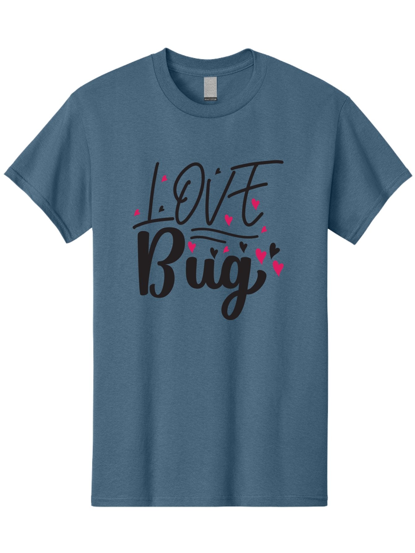 Love Bug Men'S Graphic Tee, 100% Cotton, Comfortable Casual Summer Wear, Machine Washable, Love Bug, Cute Typography, Hand Drawn Hearts, Pink Hearts, Valentines Day, Romance, Lovely, Charming Aae465 13