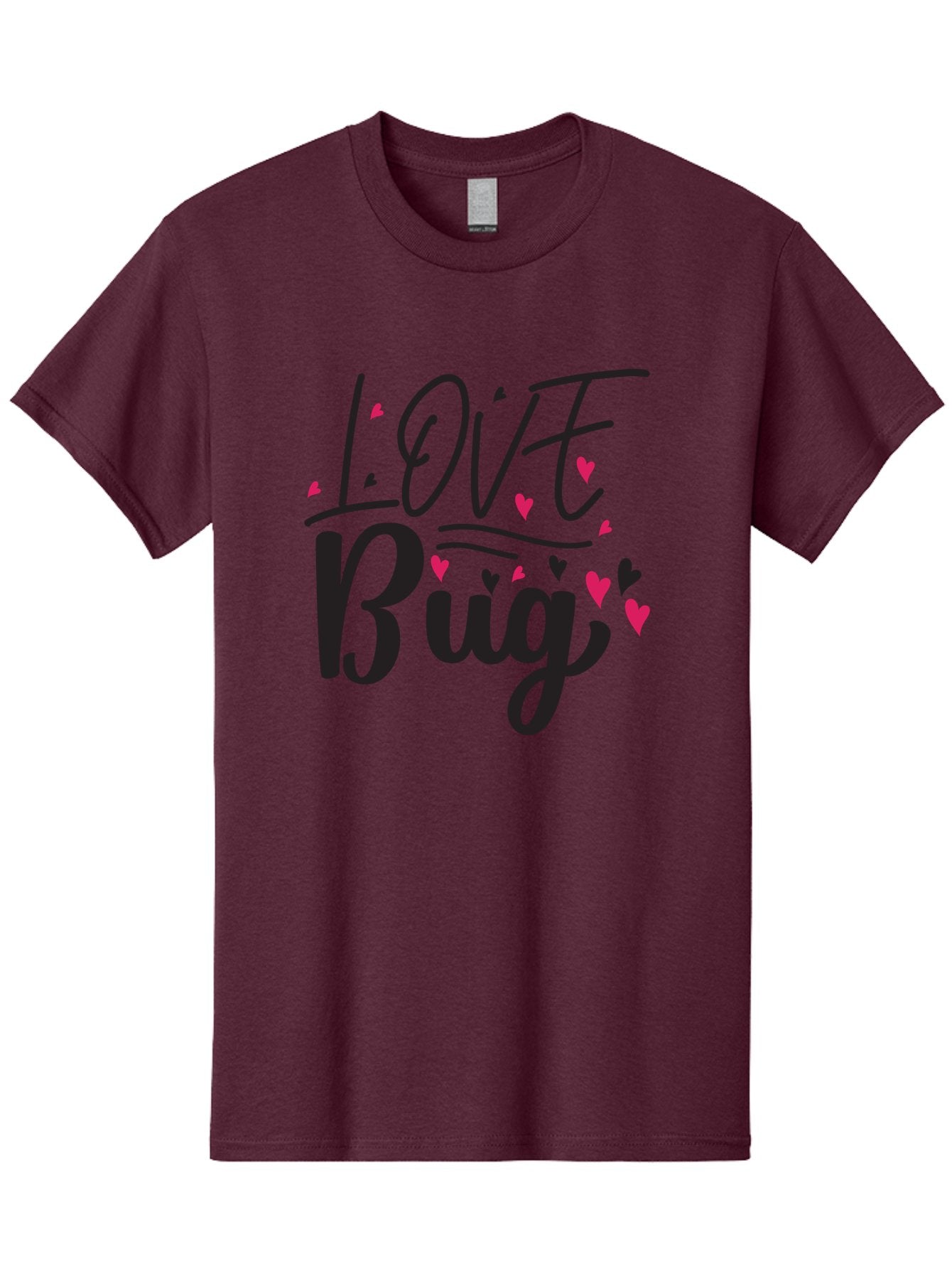 Love Bug Men'S Graphic Tee, 100% Cotton, Comfortable Casual Summer Wear, Machine Washable, Love Bug, Cute Typography, Hand Drawn Hearts, Pink Hearts, Valentines Day, Romance, Lovely, Charming Aae465 7