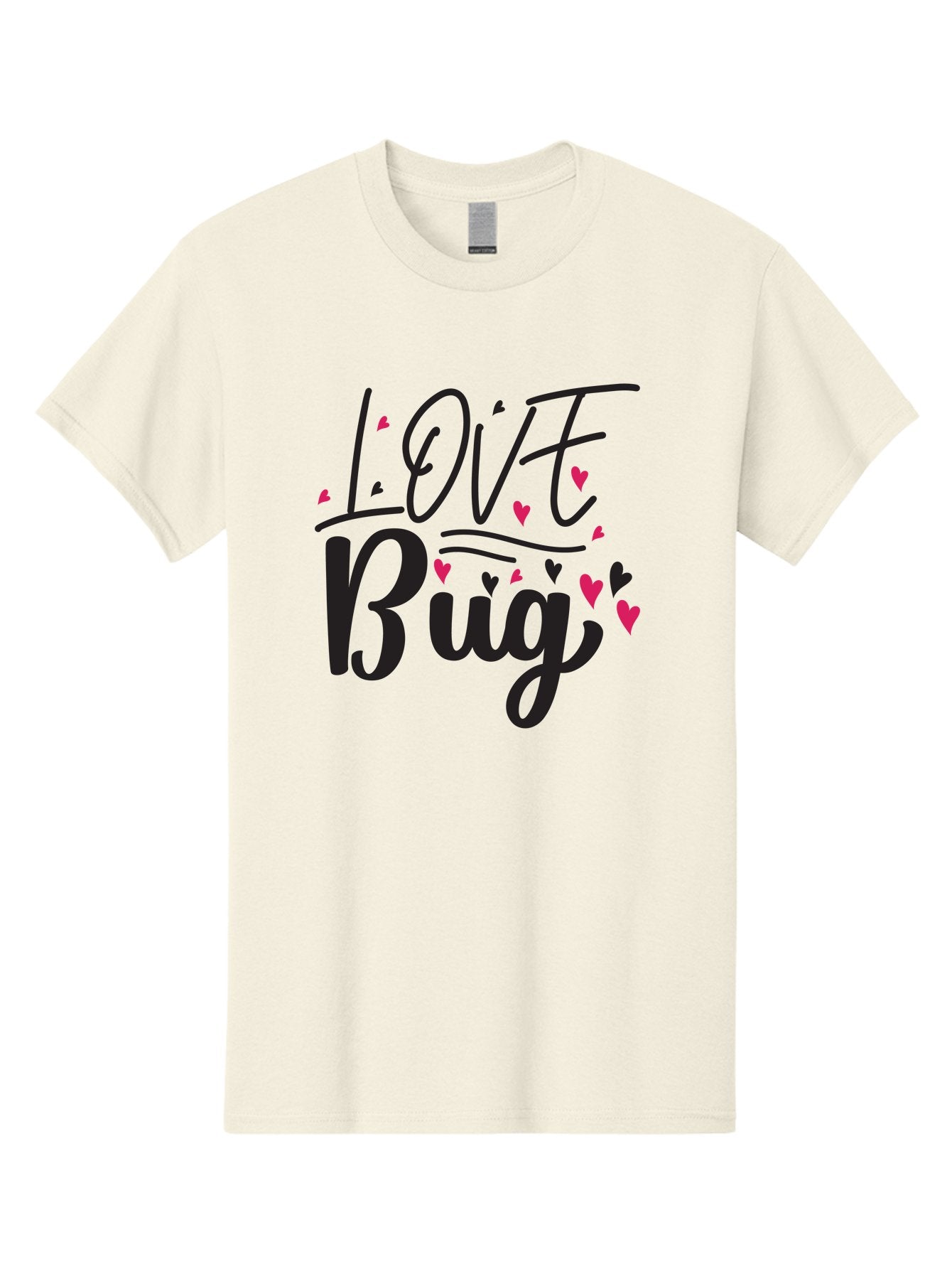 Love Bug Men'S Graphic Tee, 100% Cotton, Comfortable Casual Summer Wear, Machine Washable, Love Bug, Cute Typography, Hand Drawn Hearts, Pink Hearts, Valentines Day, Romance, Lovely, Charming Aae465 12
