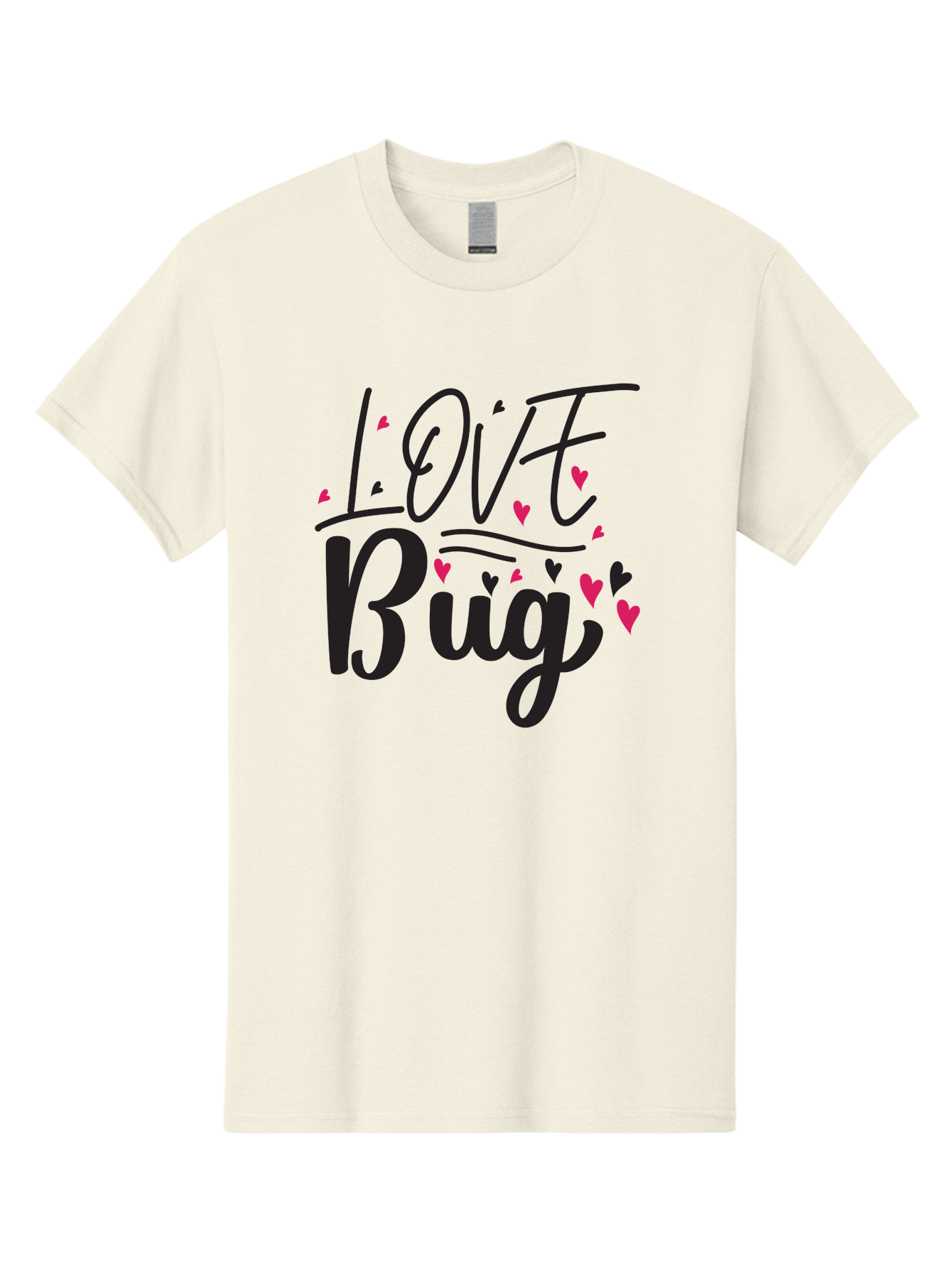Love Bug Men'S Graphic Tee, 100% Cotton, Comfortable Casual Summer Wear, Machine Washable, Love Bug, Cute Typography, Hand Drawn Hearts, Pink Hearts, Valentines Day, Romance, Lovely, Charming Aae465 11