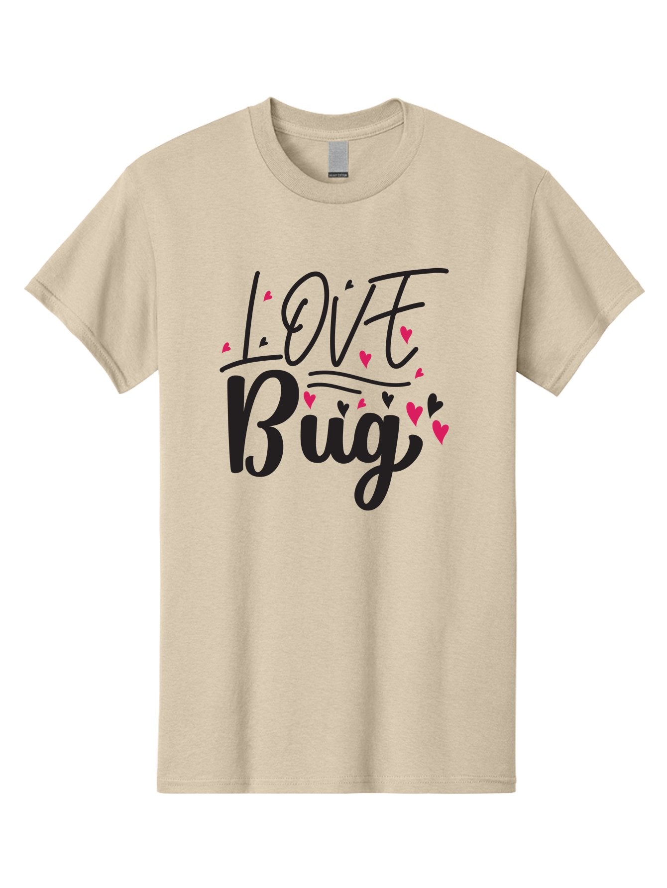 Love Bug Men'S Graphic Tee, 100% Cotton, Comfortable Casual Summer Wear, Machine Washable, Love Bug, Cute Typography, Hand Drawn Hearts, Pink Hearts, Valentines Day, Romance, Lovely, Charming Aae465 4