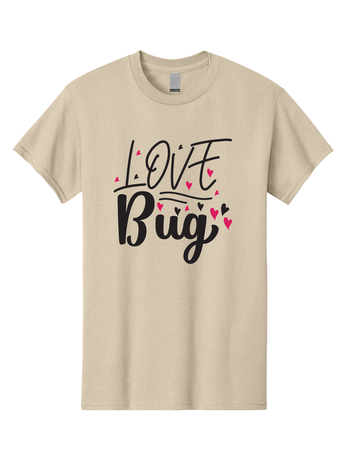 Love Bug Men'S Graphic Tee, 100% Cotton, Comfortable Casual Summer Wear, Machine Washable, Love Bug, Cute Typography, Hand Drawn Hearts, Pink Hearts, Valentines Day, Romance, Lovely, Charming Aae465 7