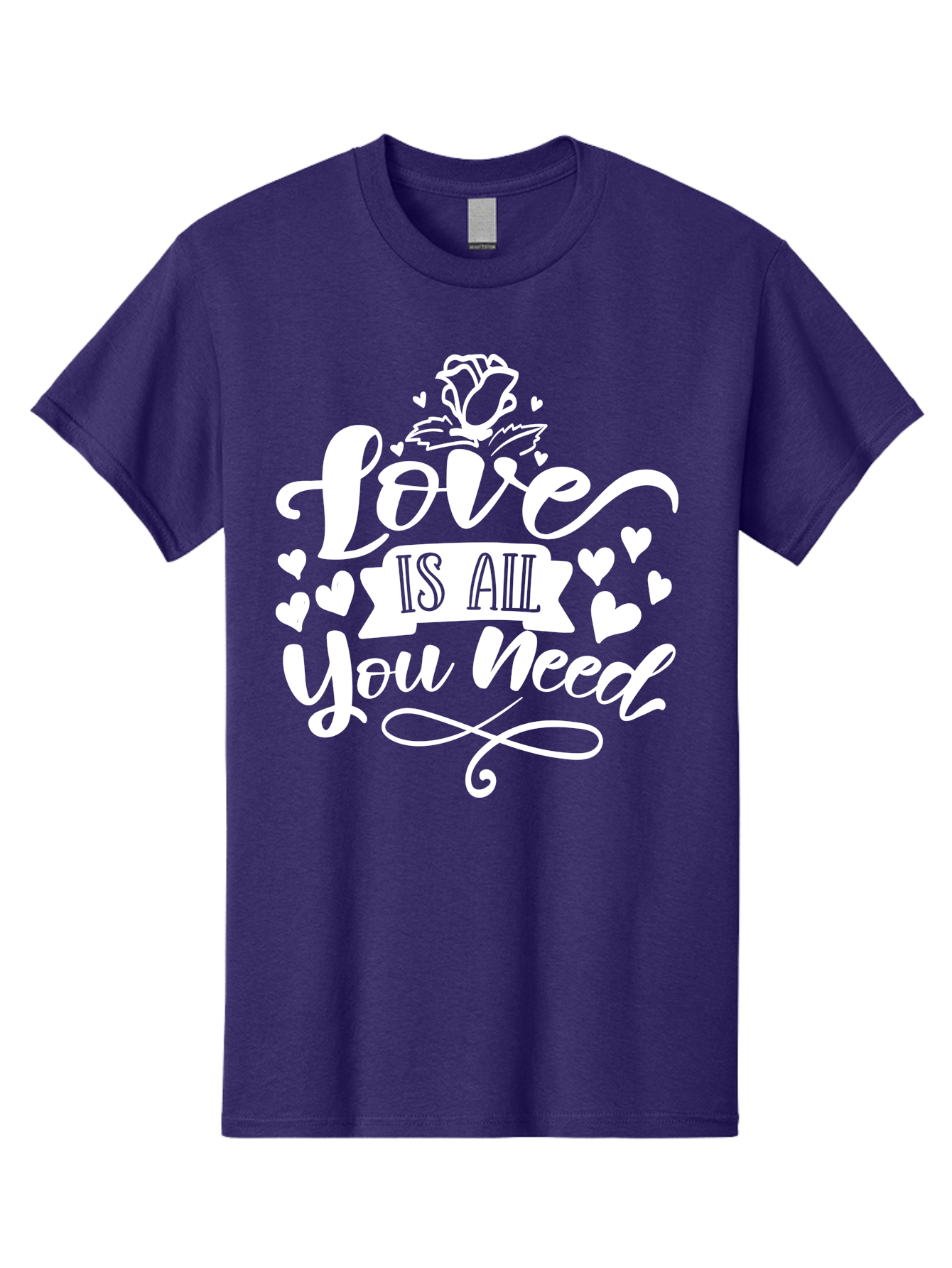 Love Is All You Need White Men'S Graphic Tee, 100% Cotton, Comfortable Casual Summer Wear, Machine Washable, Love Quote, Inspirational Quote, Motivational Quote, Typography, Hearts, Roses, Love Is All You Need, Inspirational Message, Aae468 29