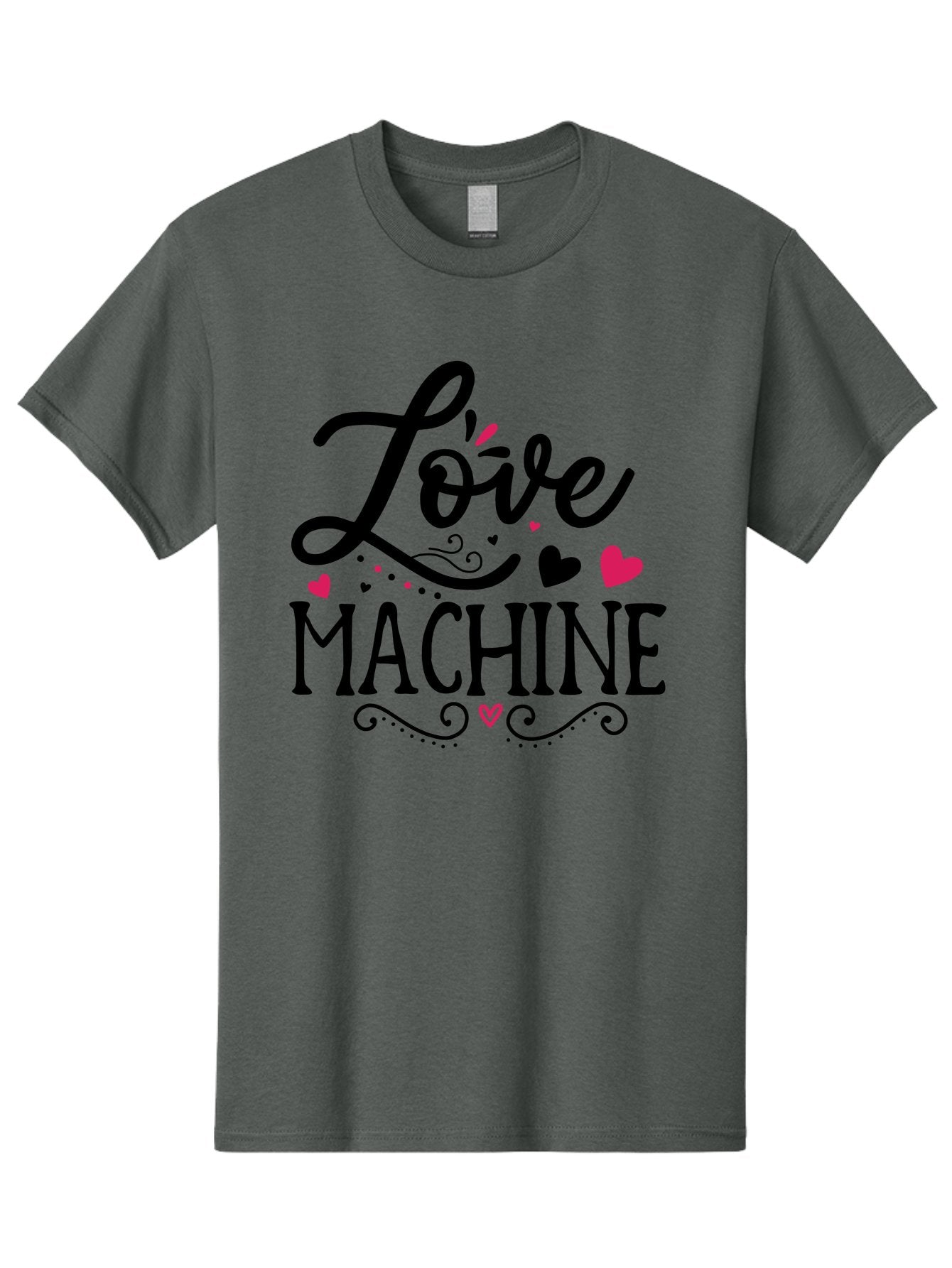 Love Machine Men'S Graphic Tee, 100% Cotton, Comfortable Casual Summer Wear, Machine Washable, Love Machine, Heart Decorations, Sweetheart Design, Lovely Typography, Heartwarming Message, Cute Graphics, Lovely Illustration, Valentines Day Gift Aae471 15