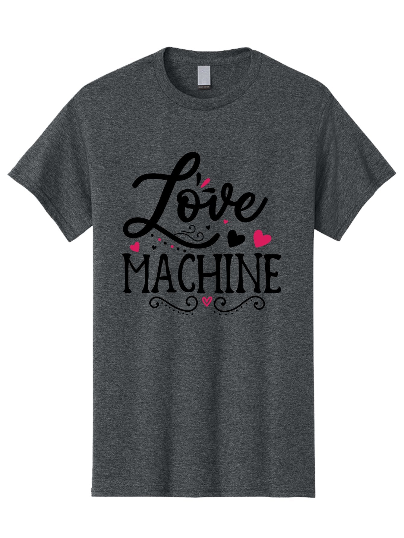 Love Machine Men'S Graphic Tee, 100% Cotton, Comfortable Casual Summer Wear, Machine Washable, Love Machine, Heart Decorations, Sweetheart Design, Lovely Typography, Heartwarming Message, Cute Graphics, Lovely Illustration, Valentines Day Gift Aae471 6