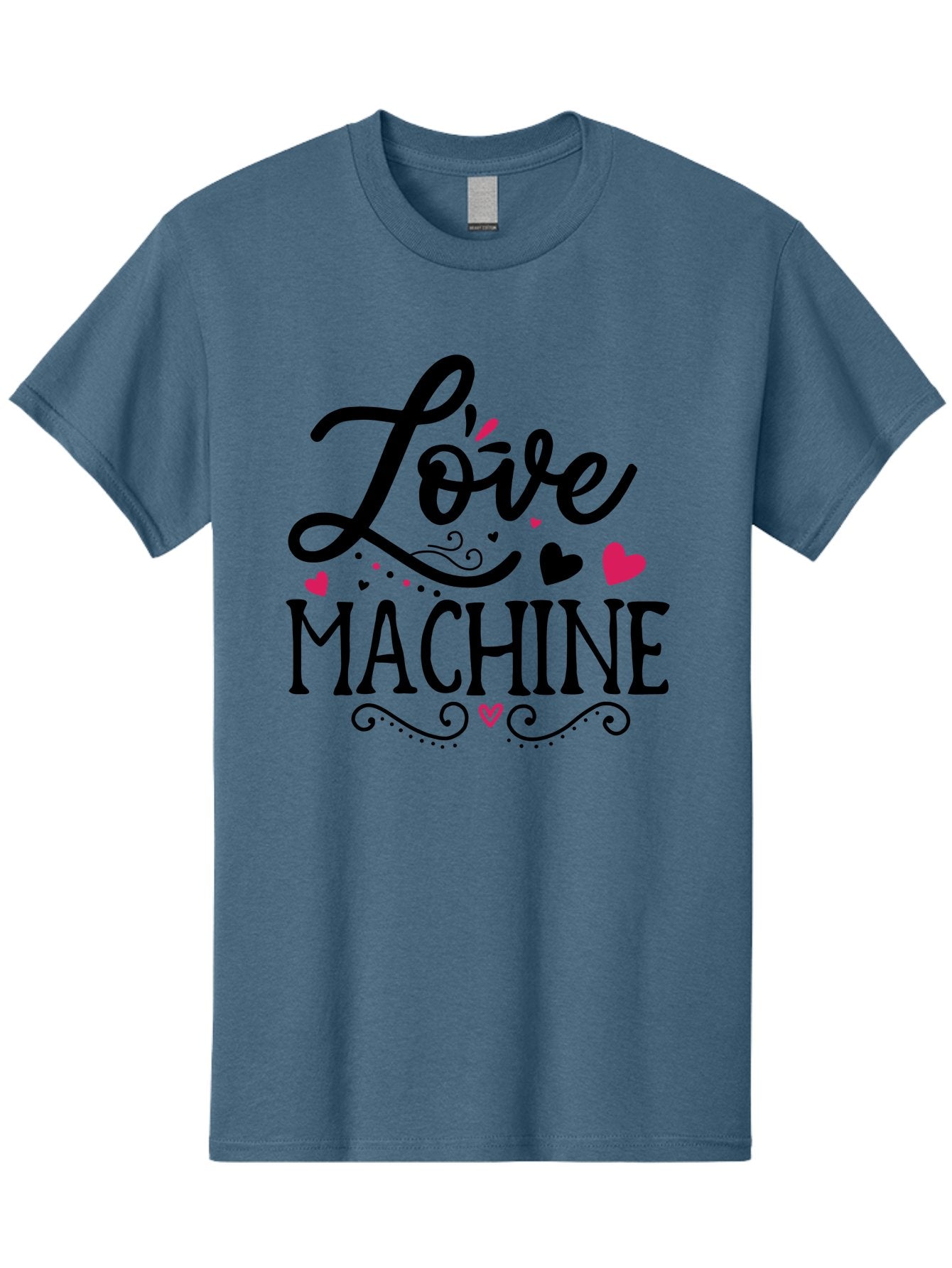 Love Machine Men'S Graphic Tee, 100% Cotton, Comfortable Casual Summer Wear, Machine Washable, Love Machine, Heart Decorations, Sweetheart Design, Lovely Typography, Heartwarming Message, Cute Graphics, Lovely Illustration, Valentines Day Gift Aae471 11