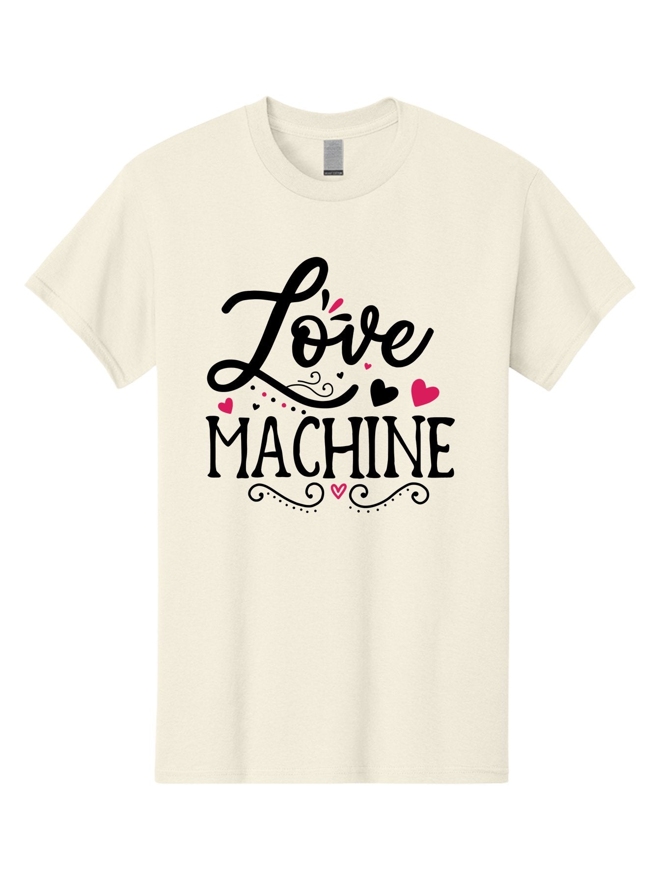 Love Machine Men'S Graphic Tee, 100% Cotton, Comfortable Casual Summer Wear, Machine Washable, Love Machine, Heart Decorations, Sweetheart Design, Lovely Typography, Heartwarming Message, Cute Graphics, Lovely Illustration, Valentines Day Gift Aae471 9
