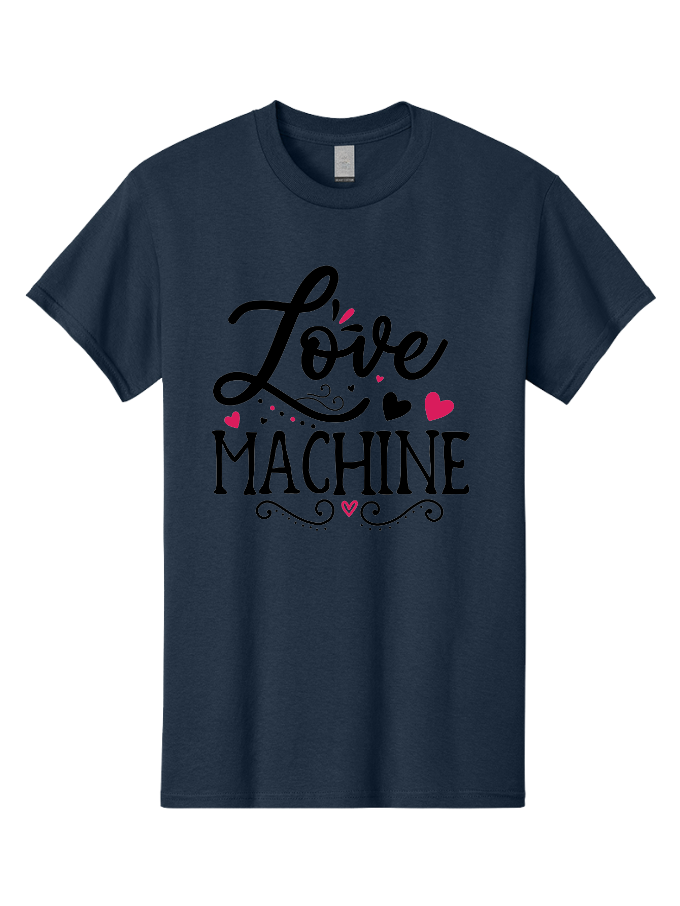 Love Machine Men'S Graphic Tee, 100% Cotton, Comfortable Casual Summer Wear, Machine Washable, Love Machine, Heart Decorations, Sweetheart Design, Lovely Typography, Heartwarming Message, Cute Graphics, Lovely Illustration, Valentines Day Gift Aae471 25