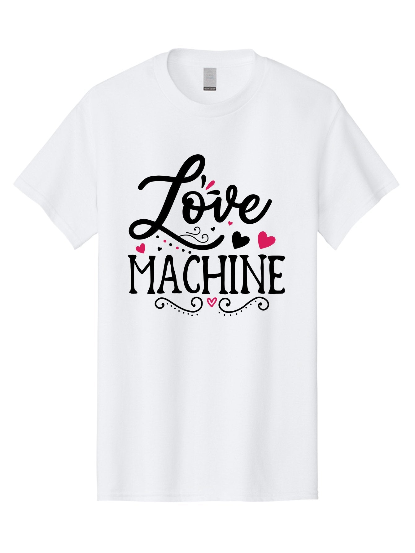 Love Machine Men'S Graphic Tee, 100% Cotton, Comfortable Casual Summer Wear, Machine Washable, Love Machine, Heart Decorations, Sweetheart Design, Lovely Typography, Heartwarming Message, Cute Graphics, Lovely Illustration, Valentines Day Gift Aae471 12