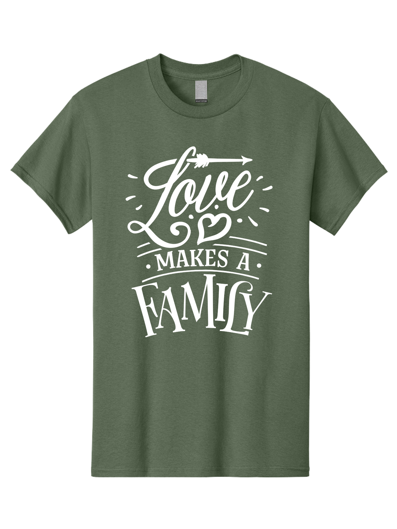 Love Makes A Family - White Men'S Graphic Tee, 100% Cotton, Comfortable Casual Summer Wear, Machine Washable, Love Makes Family, Family Love, Heartwarming Quote, Inspirational Quote, Family Bonding, Love Is Everything, Typography Art, Aae472 3