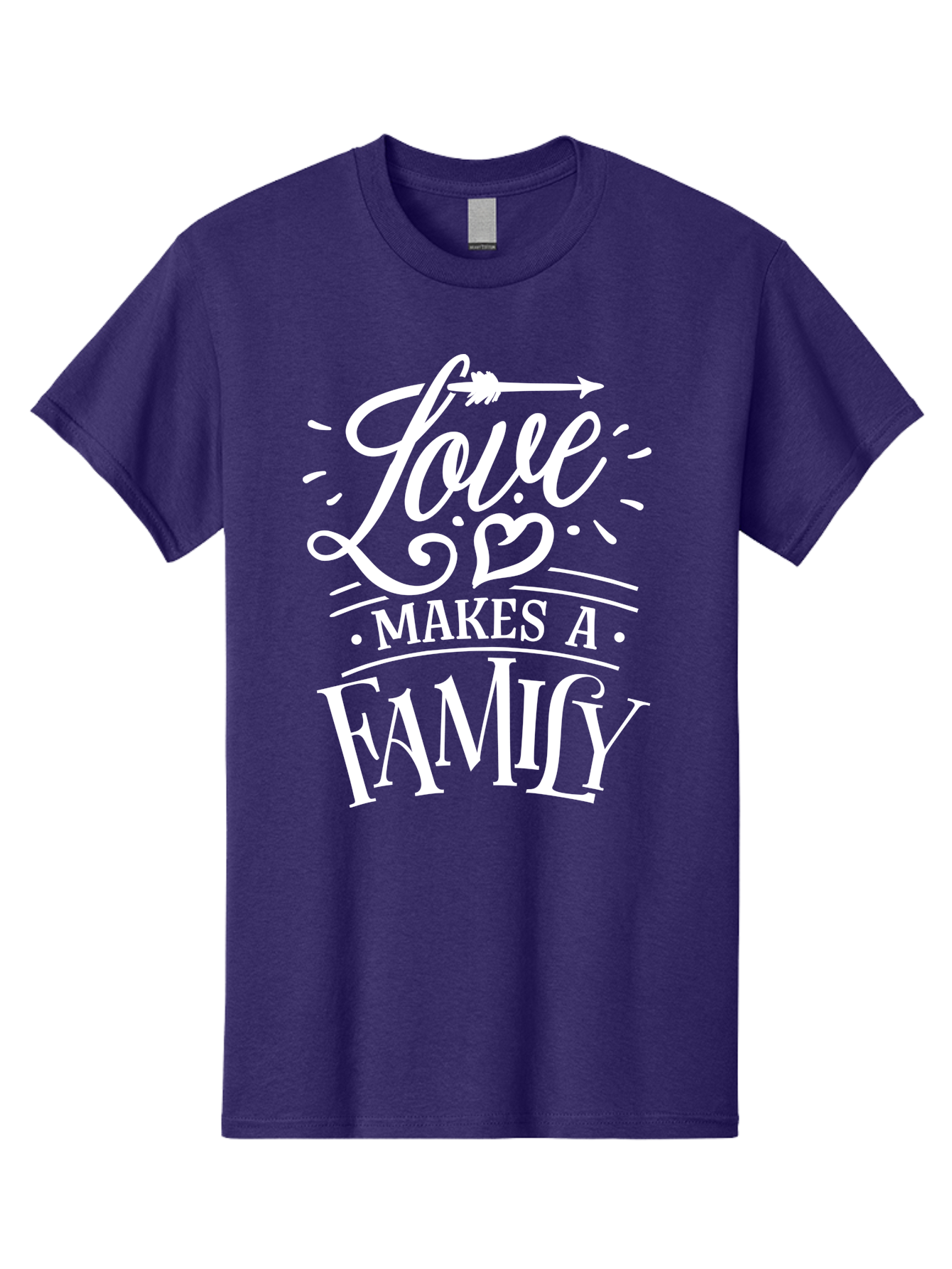Love Makes A Family - White Men'S Graphic Tee, 100% Cotton, Comfortable Casual Summer Wear, Machine Washable, Love Makes Family, Family Love, Heartwarming Quote, Inspirational Quote, Family Bonding, Love Is Everything, Typography Art, Aae472 9