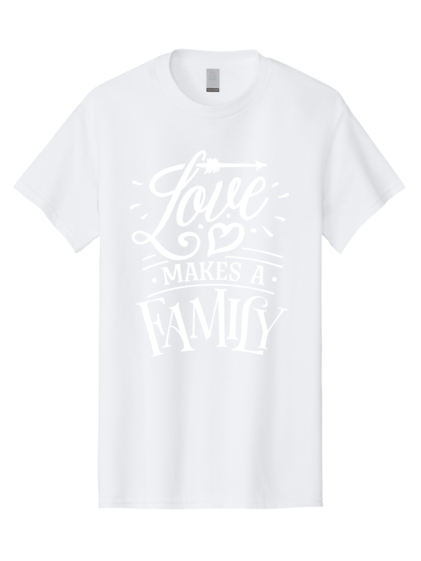 Love Makes A Family - White Men'S Graphic Tee, 100% Cotton, Comfortable Casual Summer Wear, Machine Washable, Love Makes Family, Family Love, Heartwarming Quote, Inspirational Quote, Family Bonding, Love Is Everything, Typography Art, Aae472 11