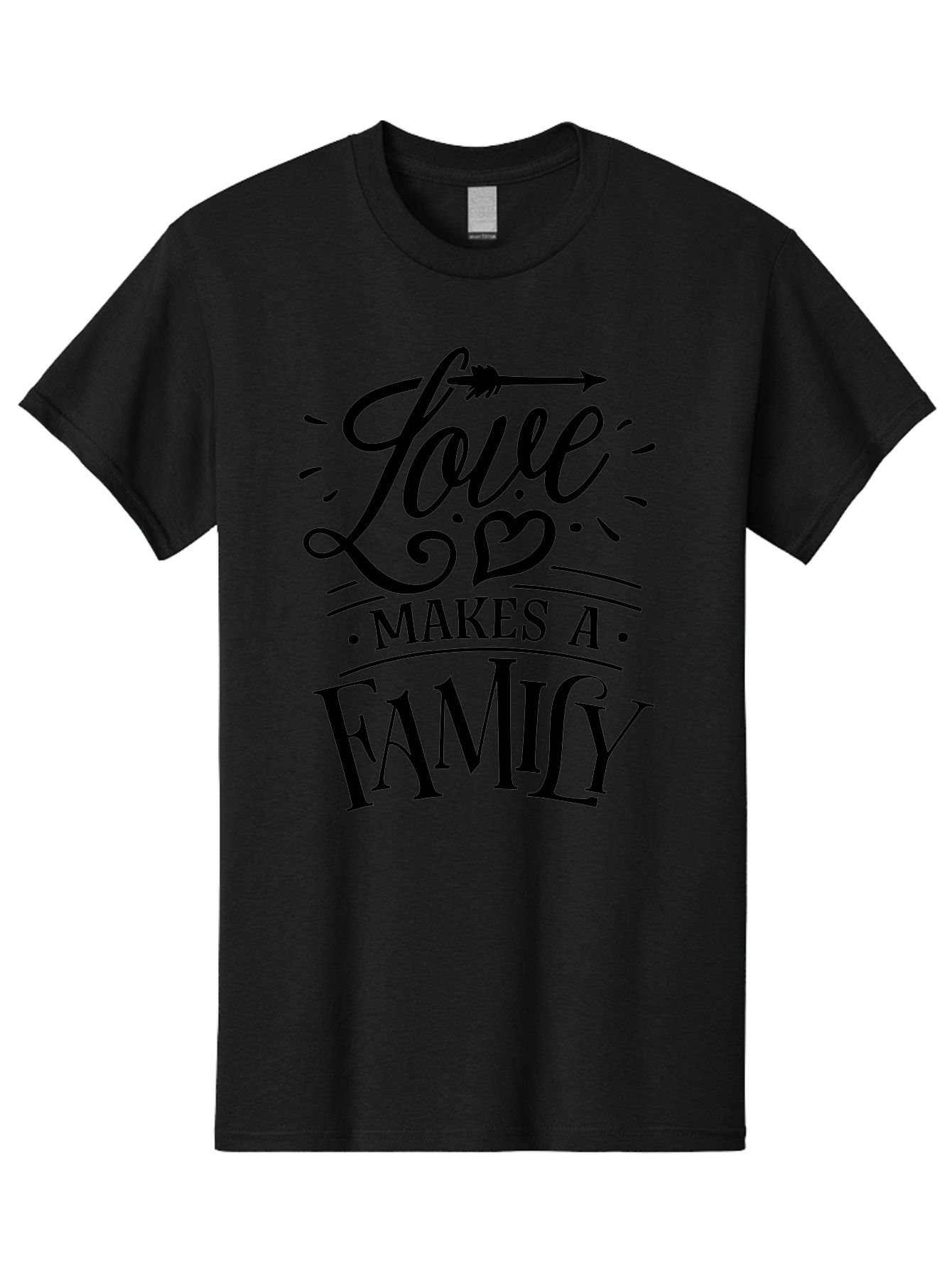 Love Makes A Family Men'S Graphic Tee, 100% Cotton, Comfortable Casual Summer Wear, Machine Washable, Love Makes Family, Family Love Quotes, Inspirational Quotes, Love Quotes, Family Bonding, Valentines Day Gifts, Heartwarming Messages, Aae473 17