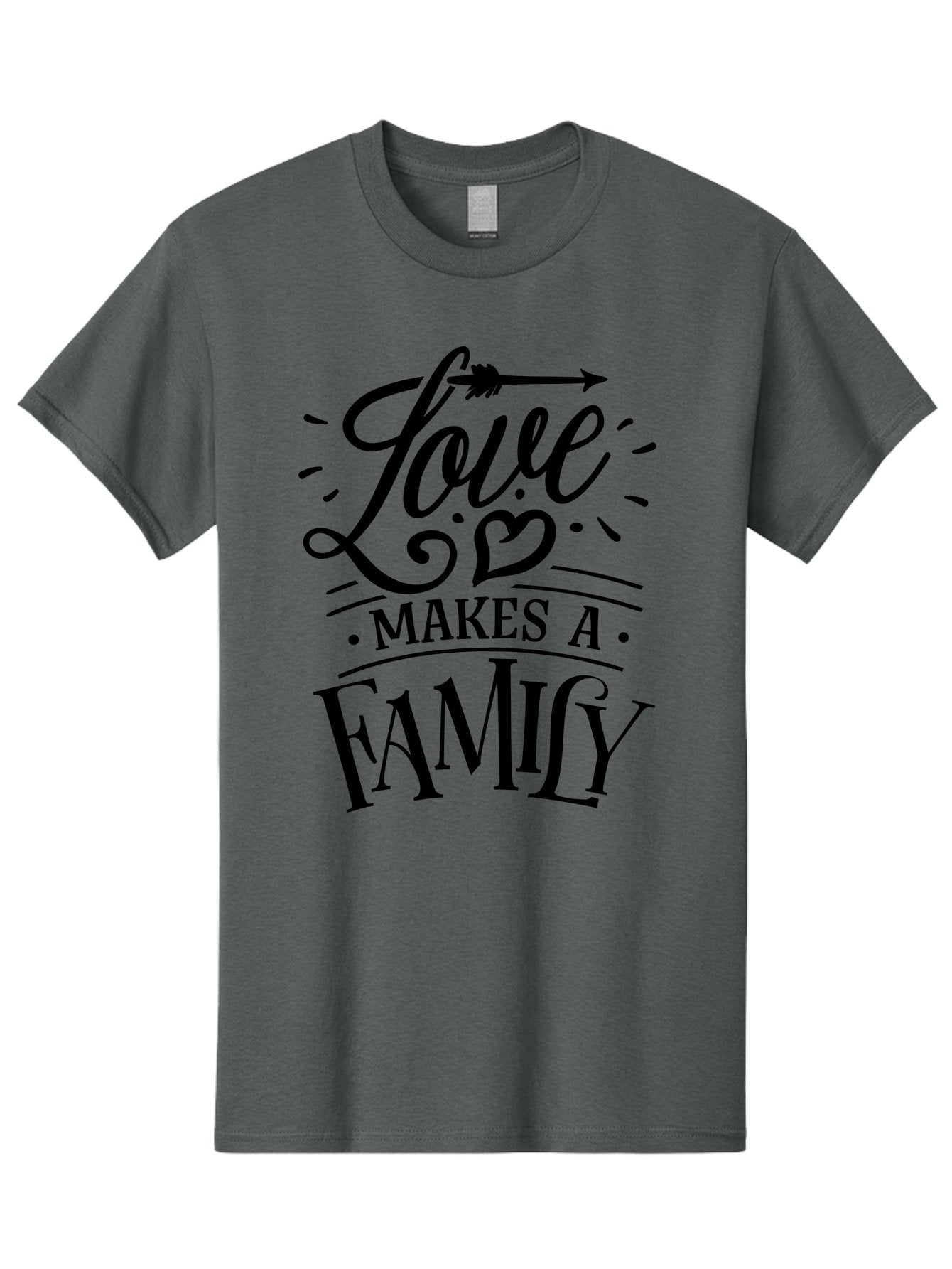 Love Makes A Family Men'S Graphic Tee, 100% Cotton, Comfortable Casual Summer Wear, Machine Washable, Love Makes Family, Family Love Quotes, Inspirational Quotes, Love Quotes, Family Bonding, Valentines Day Gifts, Heartwarming Messages, Aae473