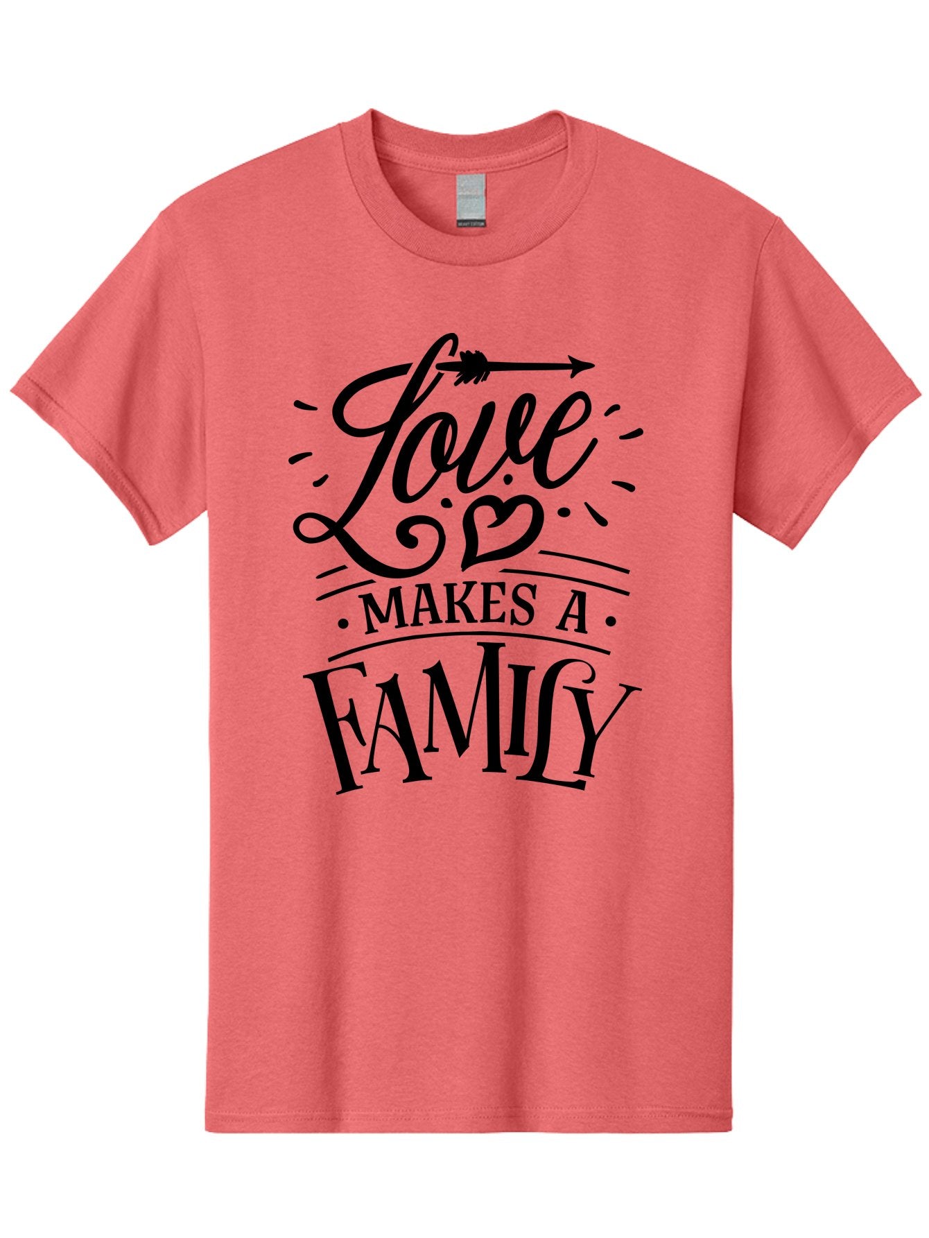 Love Makes A Family Men'S Graphic Tee, 100% Cotton, Comfortable Casual Summer Wear, Machine Washable, Love Makes Family, Family Love Quotes, Inspirational Quotes, Love Quotes, Family Bonding, Valentines Day Gifts, Heartwarming Messages, Aae473 4