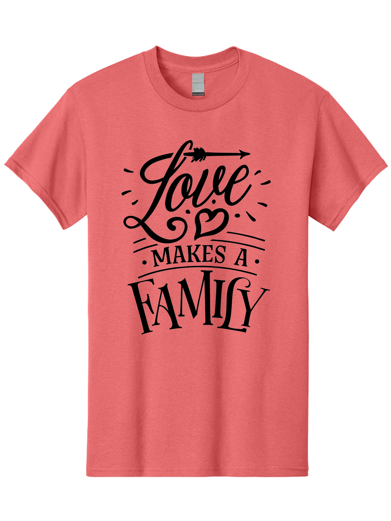 Love Makes A Family Men'S Graphic Tee, 100% Cotton, Comfortable Casual Summer Wear, Machine Washable, Love Makes Family, Family Love Quotes, Inspirational Quotes, Love Quotes, Family Bonding, Valentines Day Gifts, Heartwarming Messages, Aae473 25