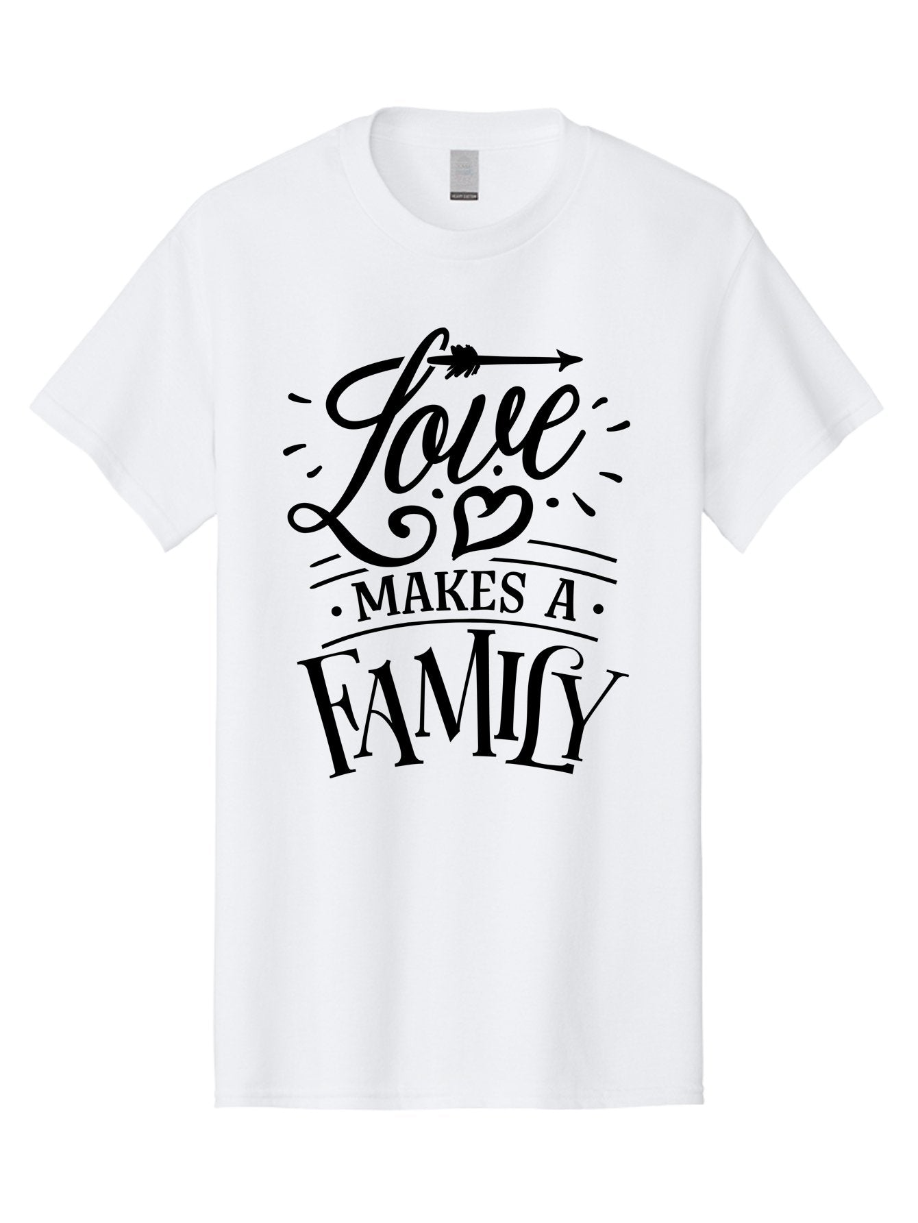 Love Makes A Family Men'S Graphic Tee, 100% Cotton, Comfortable Casual Summer Wear, Machine Washable, Love Makes Family, Family Love Quotes, Inspirational Quotes, Love Quotes, Family Bonding, Valentines Day Gifts, Heartwarming Messages, Aae473 9