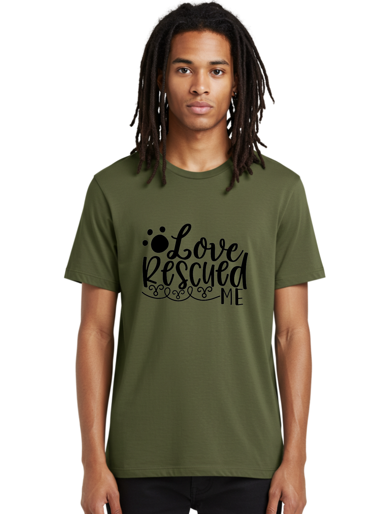 Love Rescued Me Men'S Graphic Tee, 100% Cotton, Comfortable Casual Summer Wear, Machine Washable, Love Rescued Me, Pet Rescue, Dog Lover, Animal Shelter, Adopt Don'T Shop, Pet Adoption, Rescue Dog, Furry Friend Aae474 8