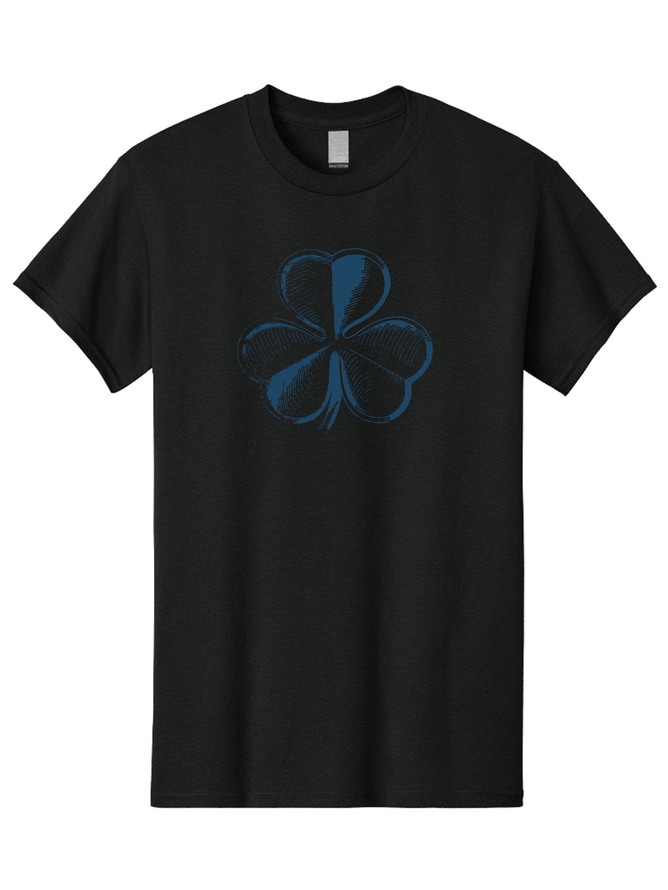 Lucky-Leaf Men'S Graphic Tee, 100% Cotton, Comfortable Casual Summer Wear, Machine Washable, Four Leaf Clover, Good Luck Charm, Irish Heritage, St. Patrick'S Day Symbol, Rare Leaf, Sketch Art, Blue Illustration, Heart-Shaped Leaves Aae477 14