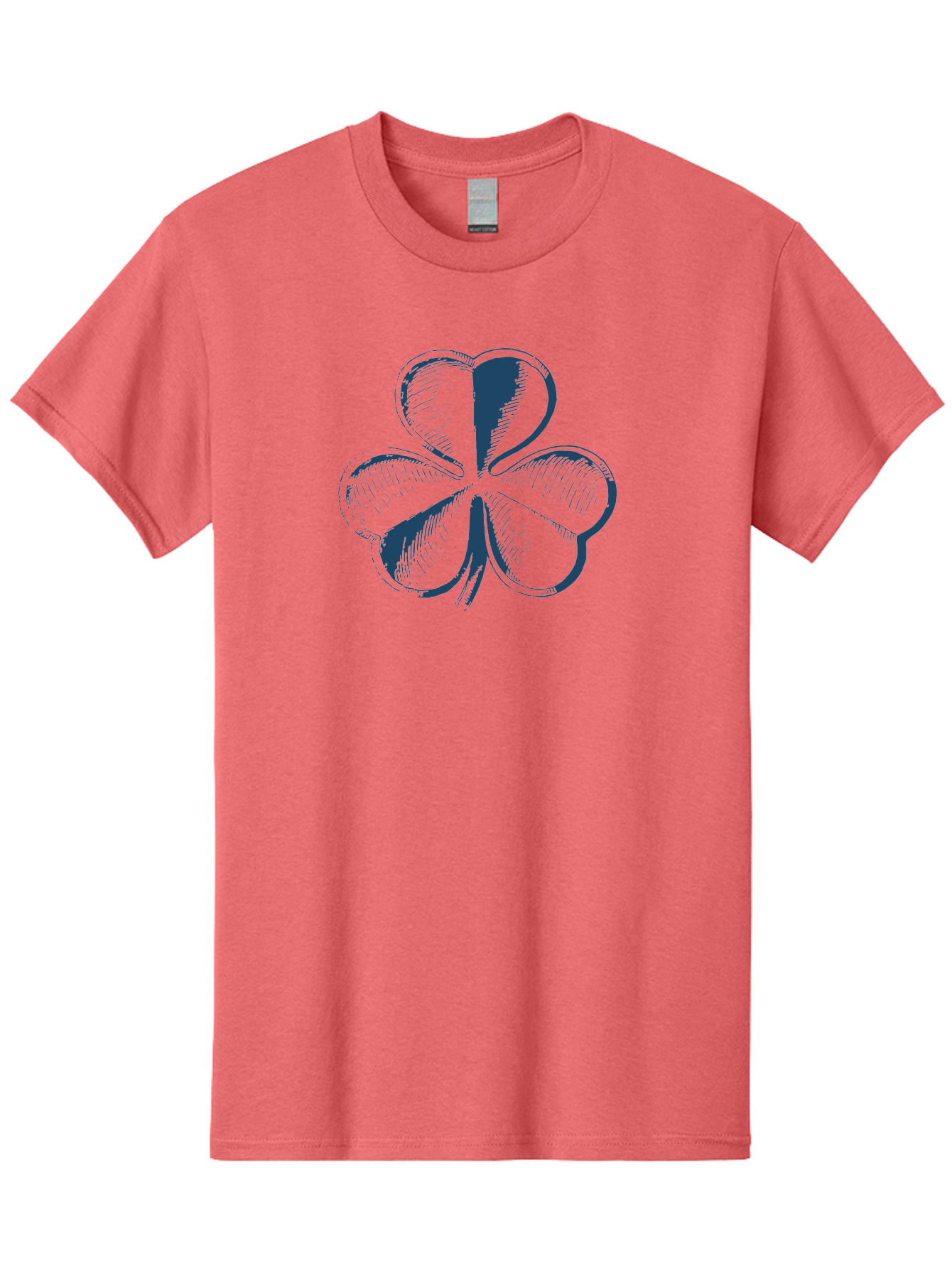 Lucky-Leaf Men'S Graphic Tee, 100% Cotton, Comfortable Casual Summer Wear, Machine Washable, Four Leaf Clover, Good Luck Charm, Irish Heritage, St. Patrick'S Day Symbol, Rare Leaf, Sketch Art, Blue Illustration, Heart-Shaped Leaves Aae477 13