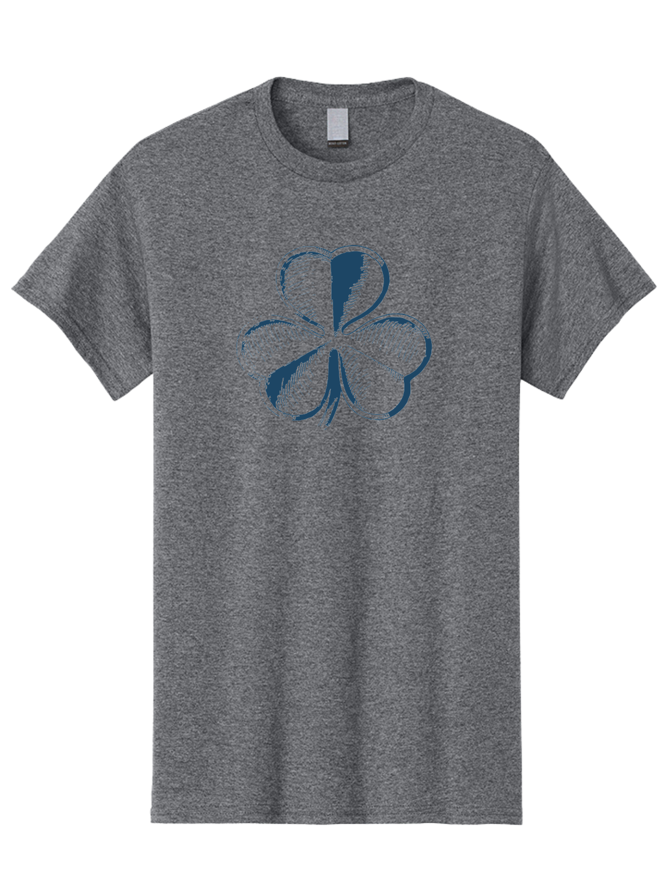 Lucky-Leaf Men'S Graphic Tee, 100% Cotton, Comfortable Casual Summer Wear, Machine Washable, Four Leaf Clover, Good Luck Charm, Irish Heritage, St. Patrick'S Day Symbol, Rare Leaf, Sketch Art, Blue Illustration, Heart-Shaped Leaves Aae477 7