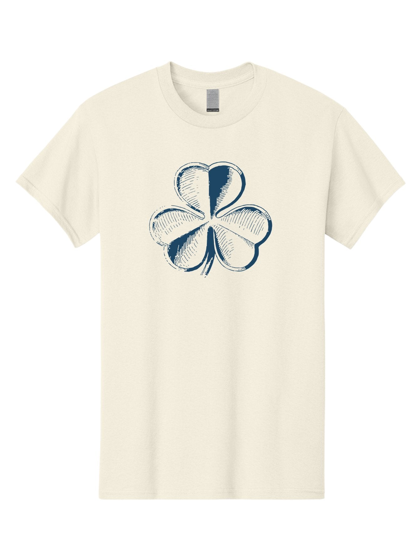 Lucky-Leaf Men'S Graphic Tee, 100% Cotton, Comfortable Casual Summer Wear, Machine Washable, Four Leaf Clover, Good Luck Charm, Irish Heritage, St. Patrick'S Day Symbol, Rare Leaf, Sketch Art, Blue Illustration, Heart-Shaped Leaves Aae477 4