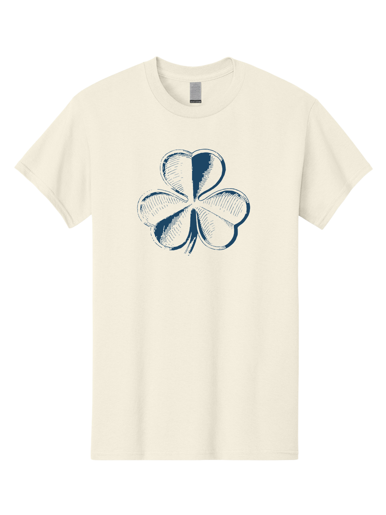 Lucky-Leaf Men'S Graphic Tee, 100% Cotton, Comfortable Casual Summer Wear, Machine Washable, Four Leaf Clover, Good Luck Charm, Irish Heritage, St. Patrick'S Day Symbol, Rare Leaf, Sketch Art, Blue Illustration, Heart-Shaped Leaves Aae477 27