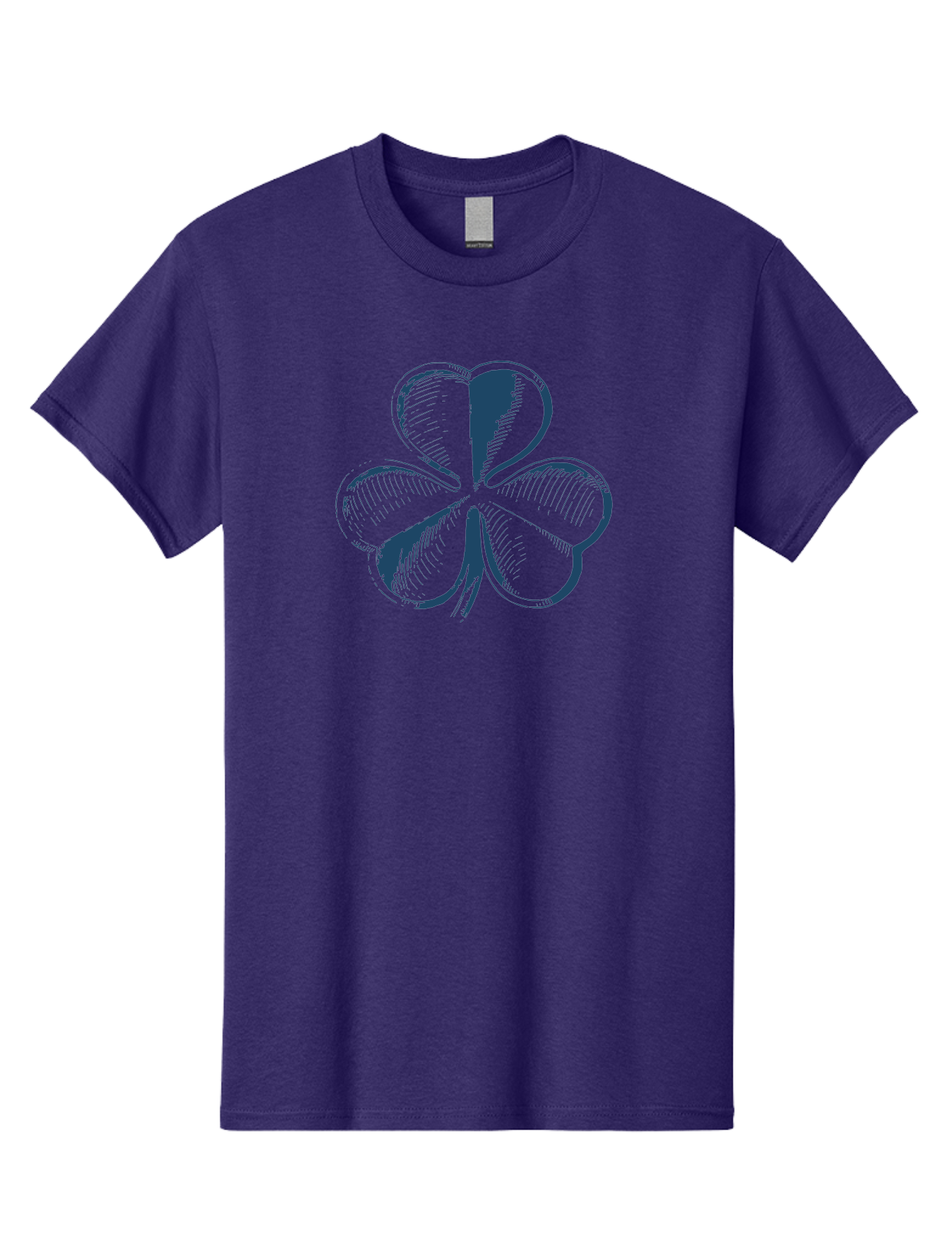Lucky-Leaf Men'S Graphic Tee, 100% Cotton, Comfortable Casual Summer Wear, Machine Washable, Four Leaf Clover, Good Luck Charm, Irish Heritage, St. Patrick'S Day Symbol, Rare Leaf, Sketch Art, Blue Illustration, Heart-Shaped Leaves Aae477 3