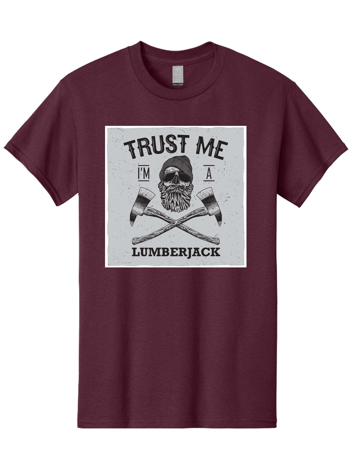 Lumberjack Skull 2 Men'S Graphic Tee, 100% Cotton, Comfortable Casual Summer Wear, Machine Washable, Skull With Beard, Lumberjack Illustration, Crossed Axes, Vintage Graphics, Dark Art, Skull Art, Axe Illustration, Timber Industry, Aae479 14